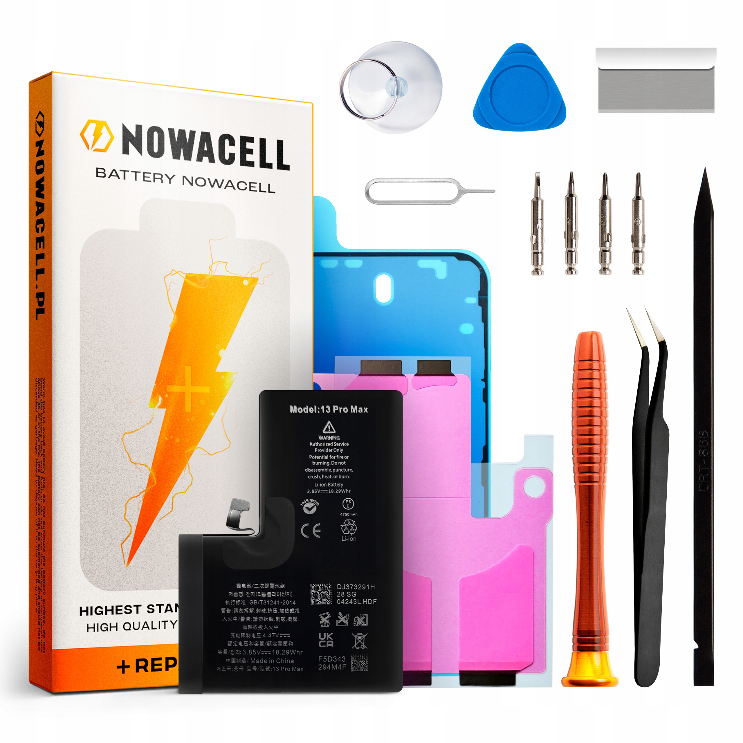 Bateria do iPhone 13 Pro Max Większa Pojemność 4700 mAh Zestaw NOWACELL