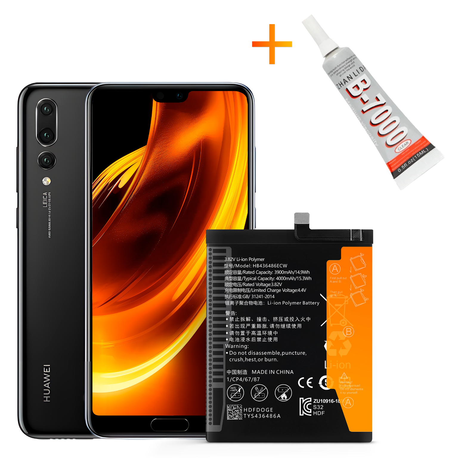 Bateria HB436486ECW + KLEJ B7000 do Huawei P20 Pro Mate 10 4000 mAh