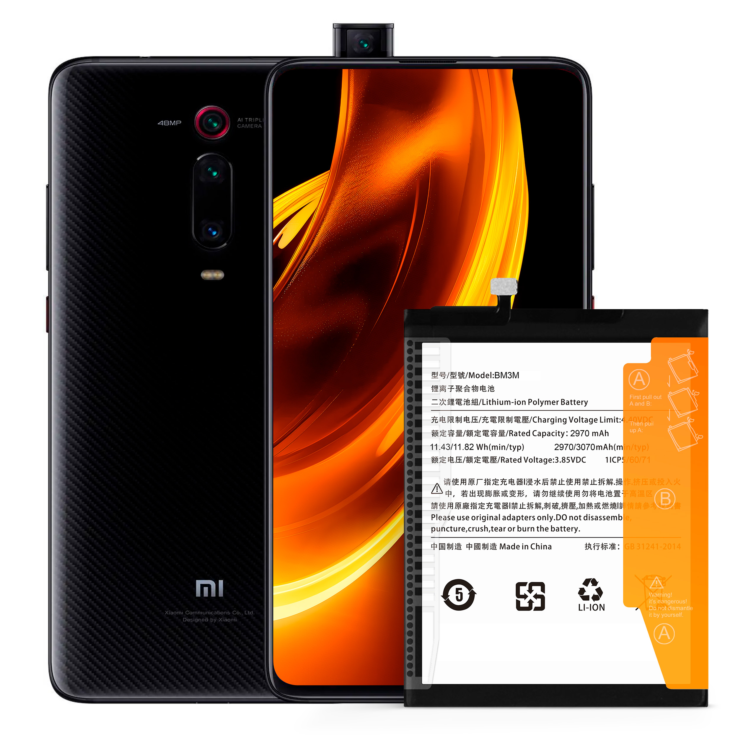 Bateria BM3M do Xiaomi Mi 9 SE, 3070 mAh, Zestaw Naprawczy