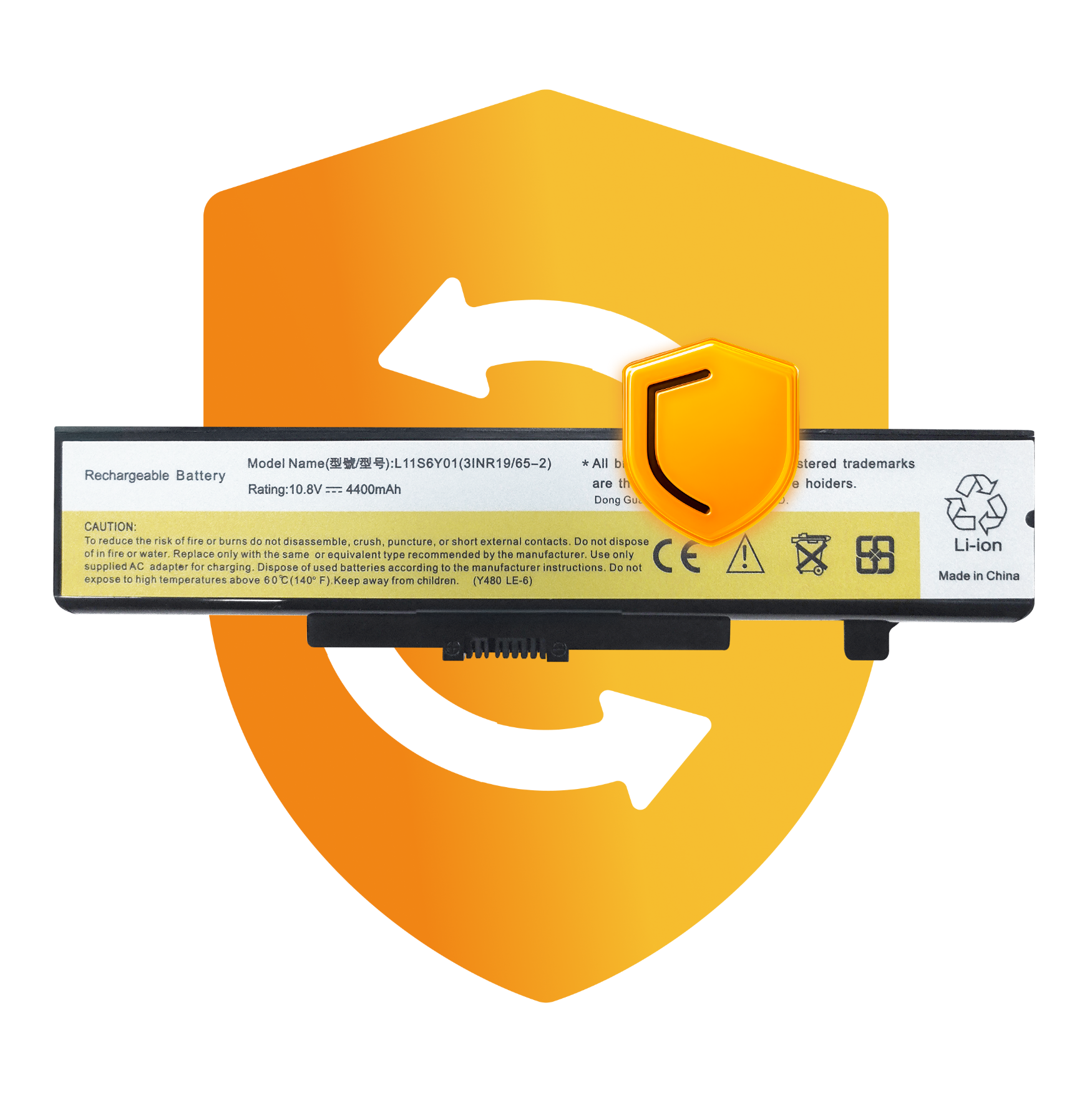 Bateria L11S6Y01 do Lenovo Y480 Y580 G400 G480 G580 Z380 10,8V 4400 mAh