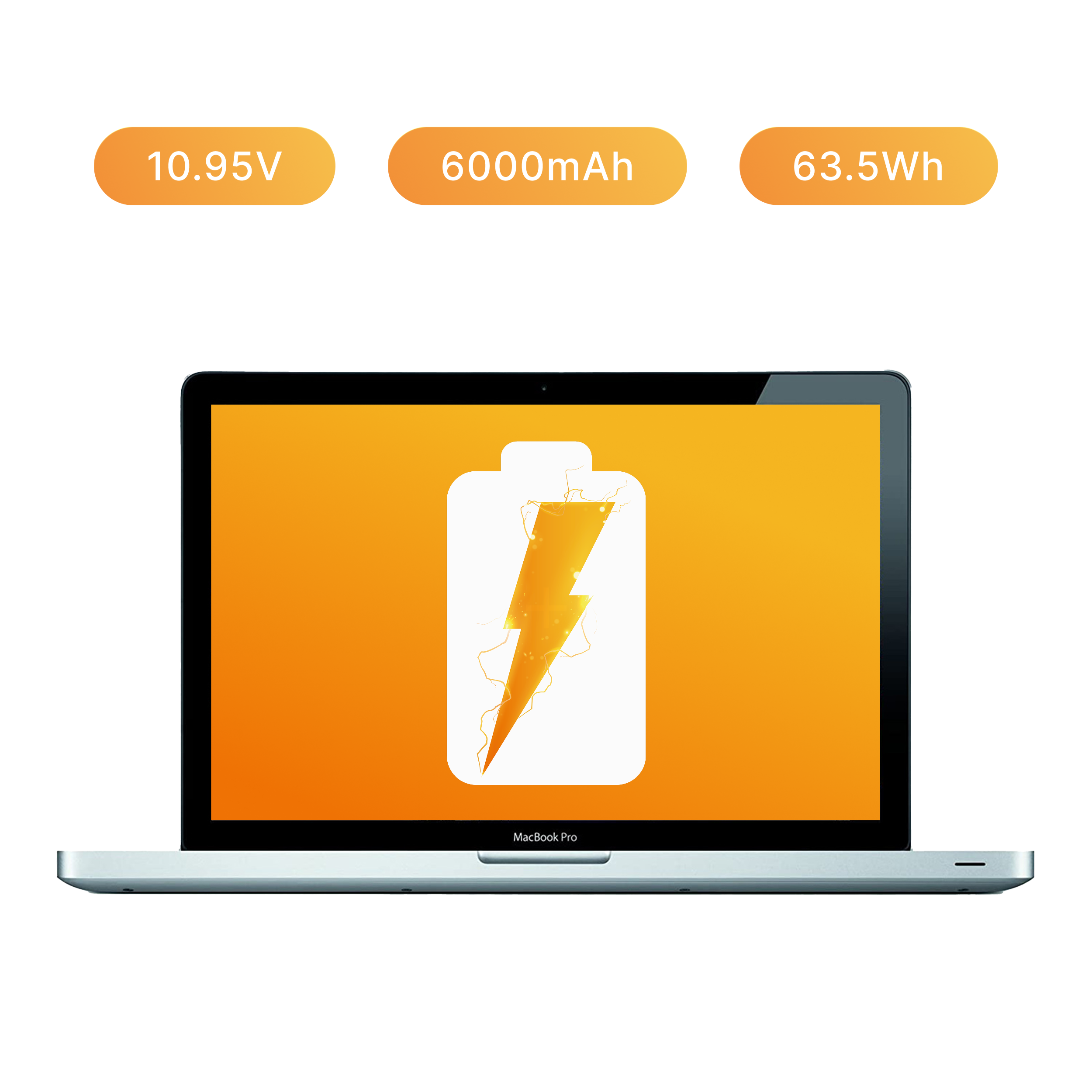 Bateria A1322 do MacBook Pro 13 A1278 2009-2012 63,5 Wh 10,95 V 6000 mAh