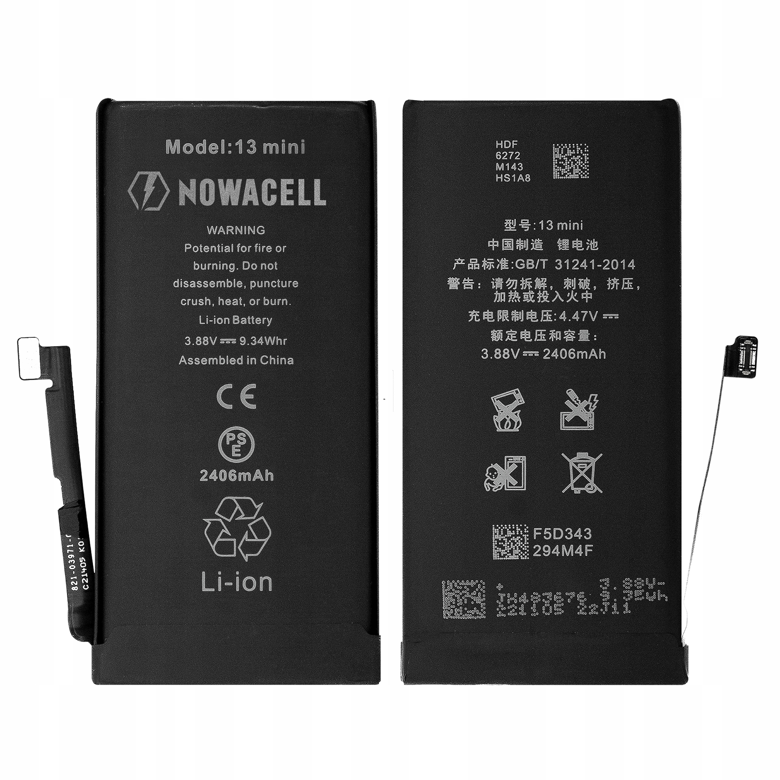 Bateria do iPhone 13 Mini Oryginalna Pojemność 2406 mAh NOWACELL