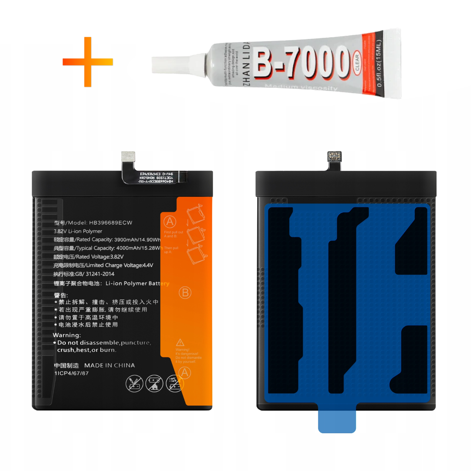 Bateria HB396689ECW + KLEJ B7000 do Honor 8C Y9 4000 mAh Akumulator