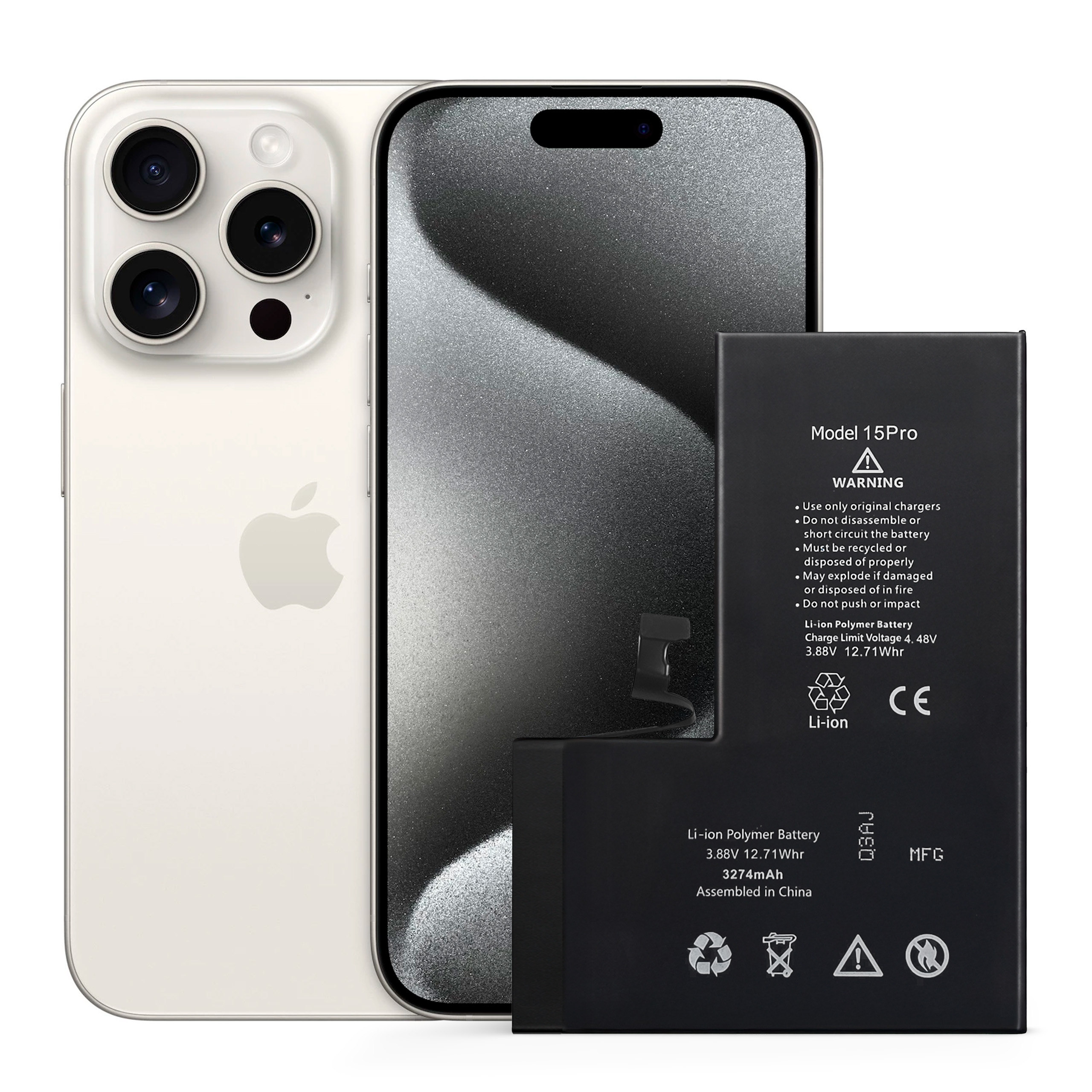 Bateria do iPhone 15 Pro 3274 mAh BEZ KOMUNIKATU Programowalny Akumulator