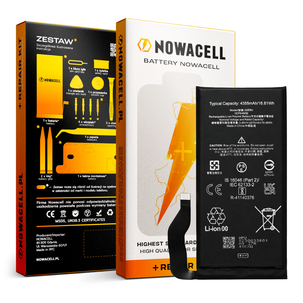 Zestaw Bateria GZE8U do Google Pixel 7 4335 mAh Akumulator NOWACELL