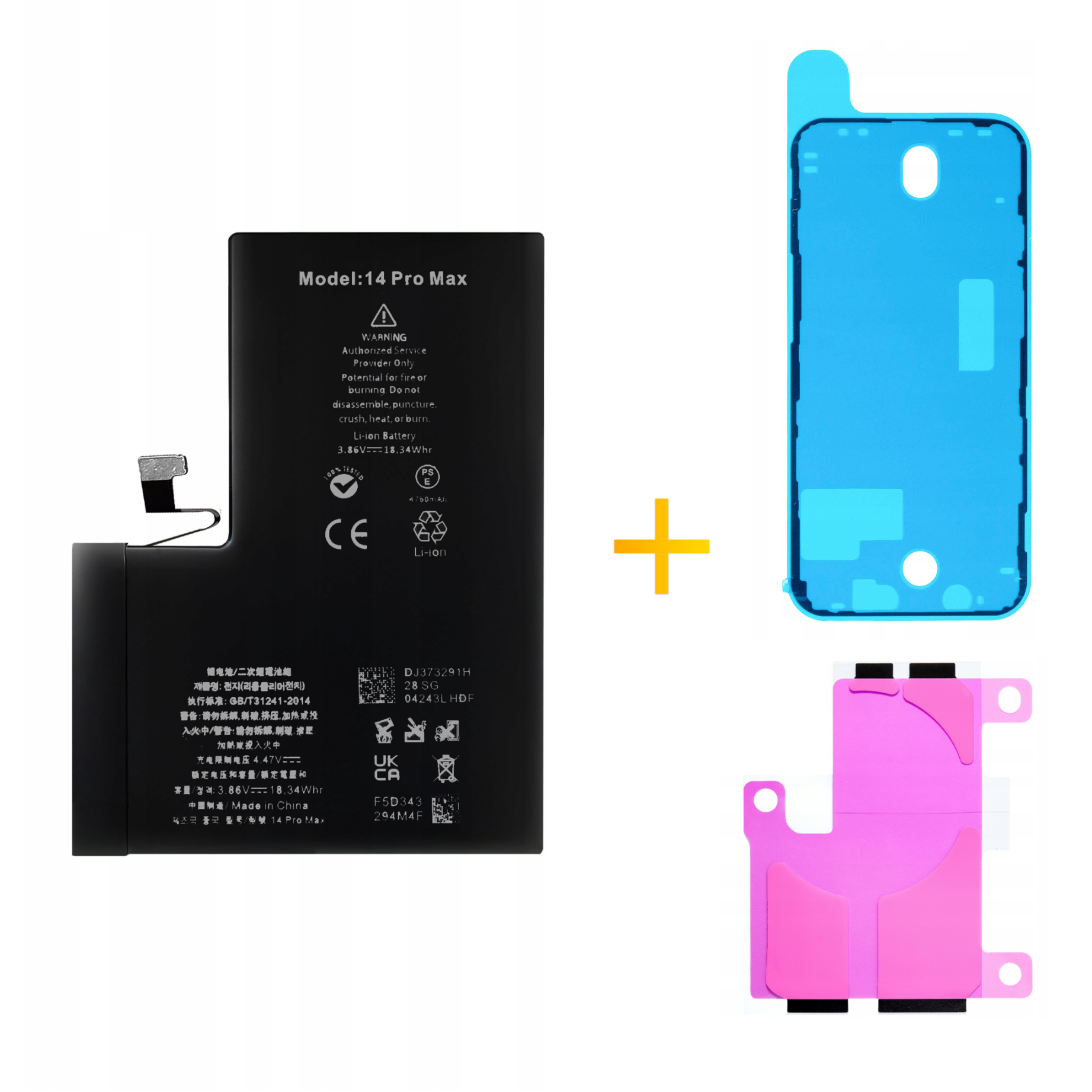 Bateria + Uszczelka do iPhone 14 Pro Max, Większa Pojemność 4700 mAh, Nowa