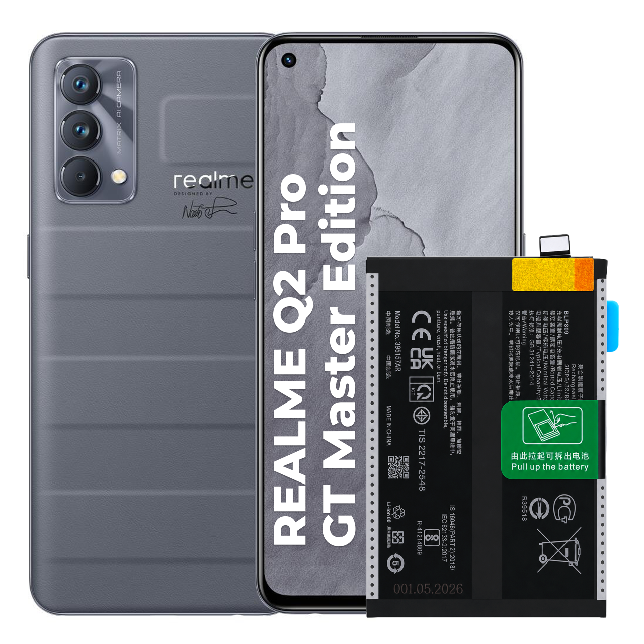 Bateria BLP809 do Realme GT Master Edition / Q2 Pro, 4300 mAh, Akumulator