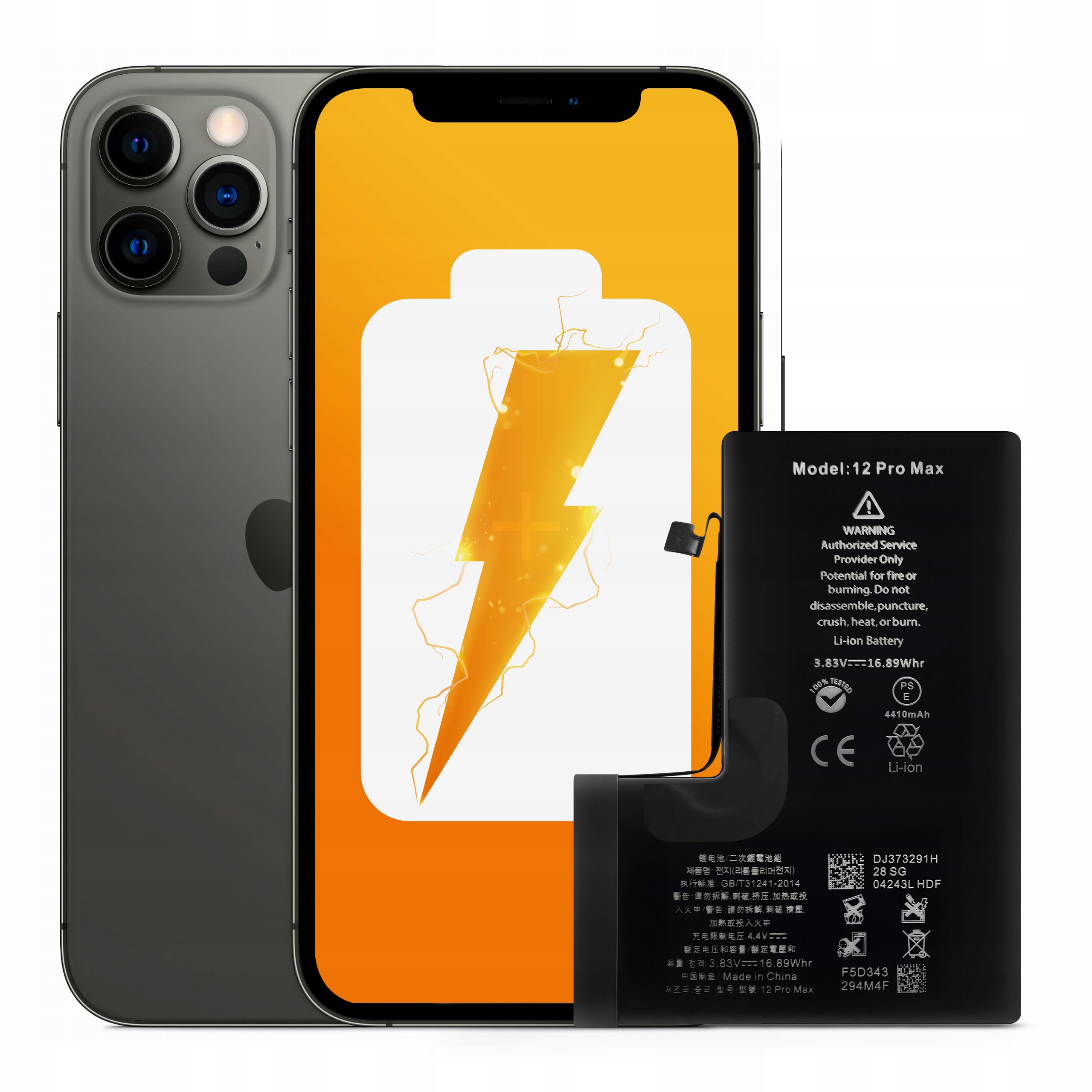 Bateria do iPhone 12 Pro Max Większa Pojemność 4410 mAh Zestaw NOWACELL