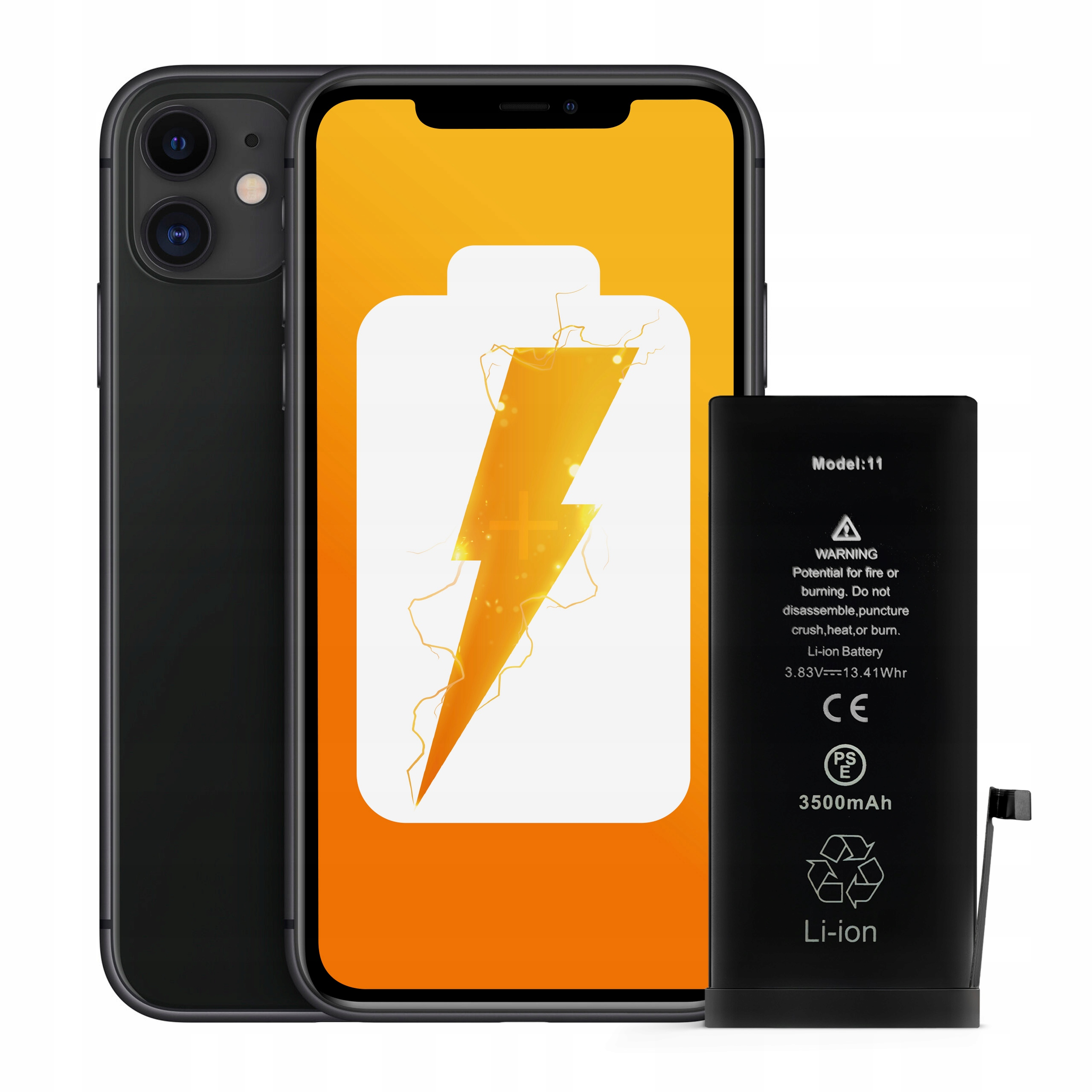 Bateria do iPhone 11 Większa Pojemność 3500 mAh Zestaw NOWACELL