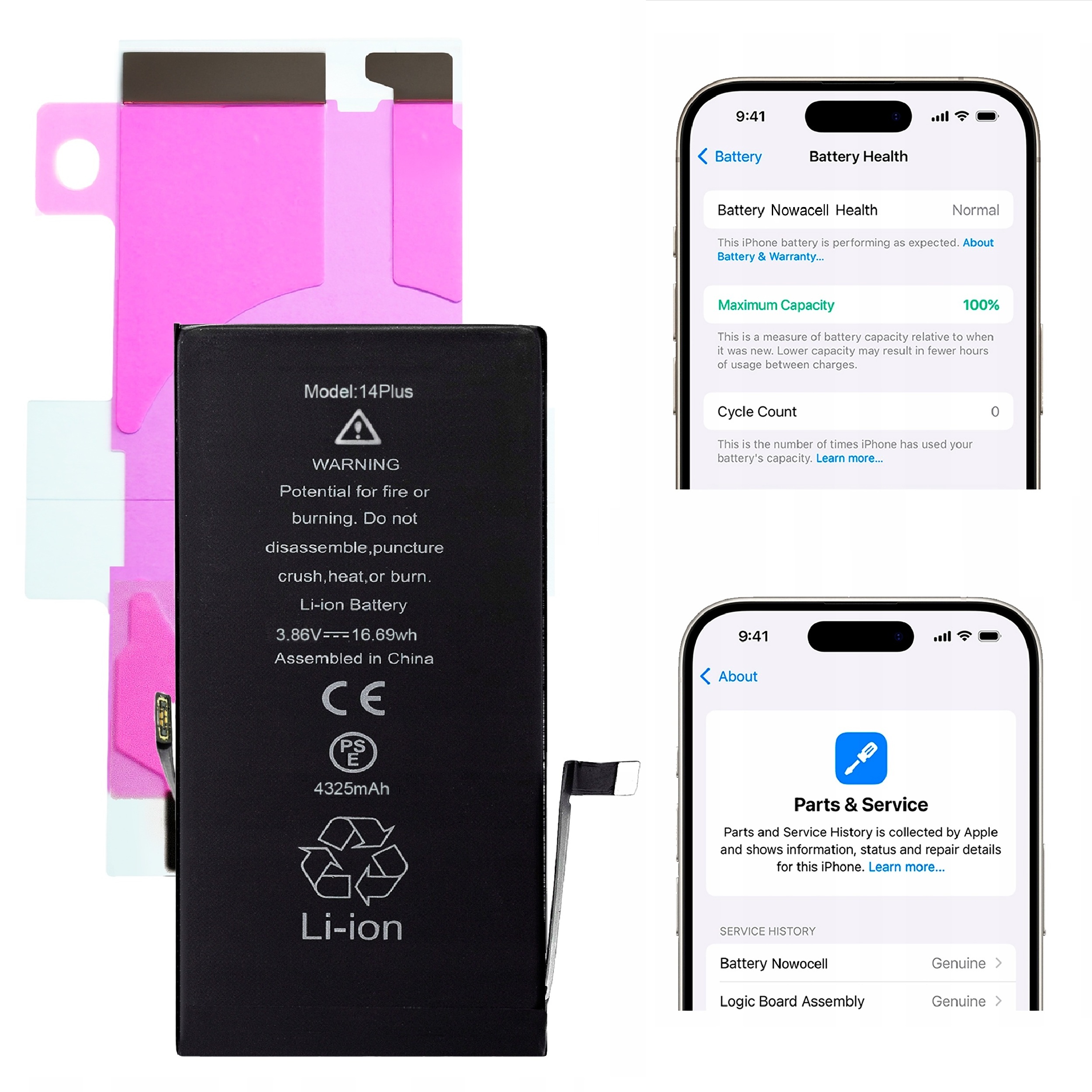 Bateria do iPhone 14 Plus BEZ KOMUNIKATU 4325 mAh Możliwość Przepisania