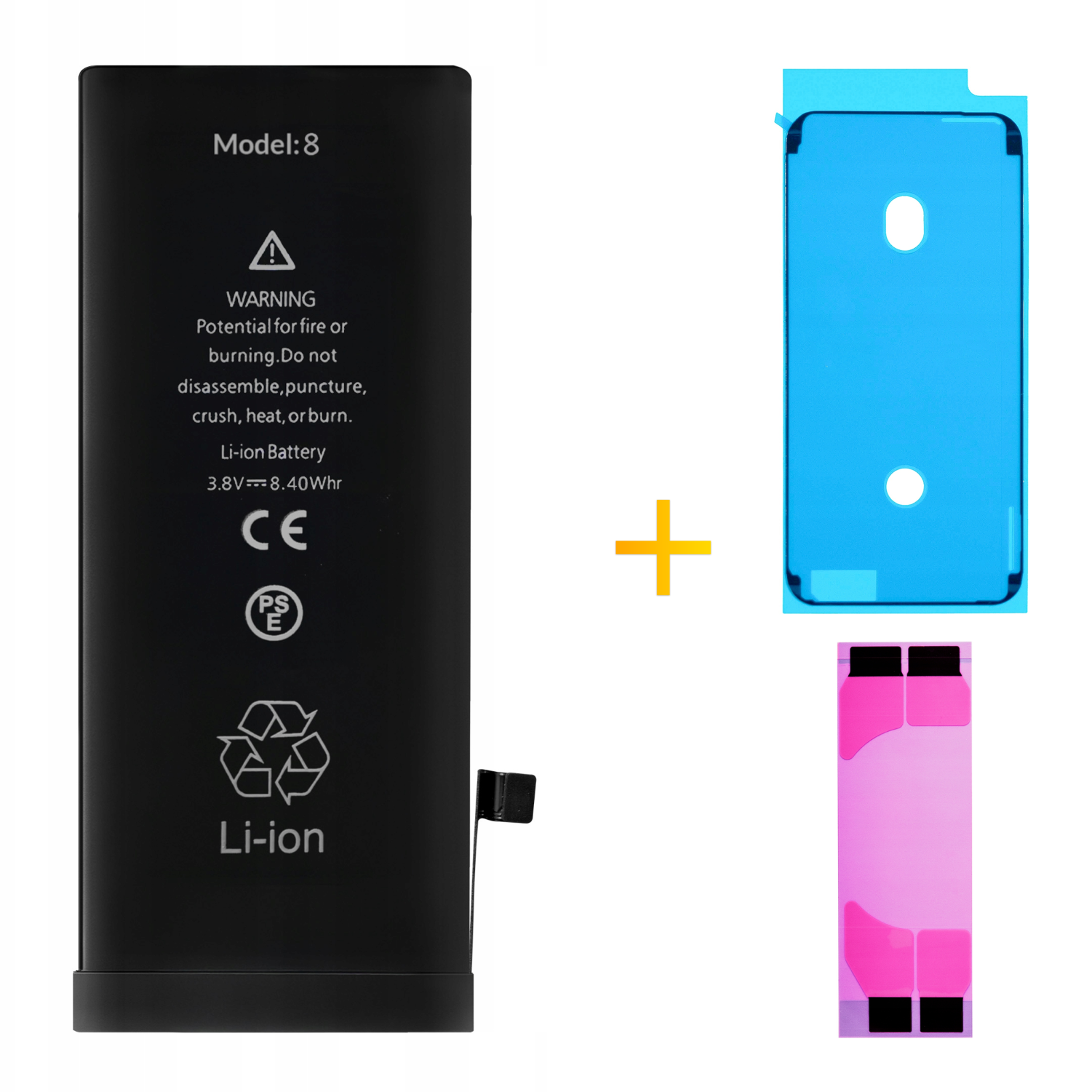 Bateria + Uszczelka do iPhone 8 BEZ KOMUNIKATU Większa Pojemność 2210 mAh