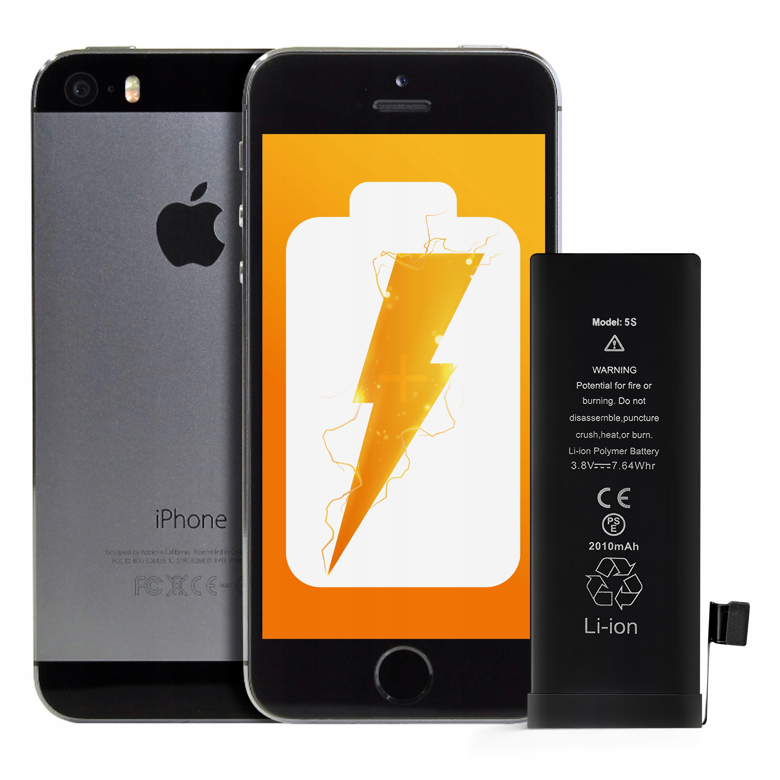 Zestaw Bateria do iPhone 5S 5C BEZ KOMUNIKATU Większa Pojemność 2000 mAh