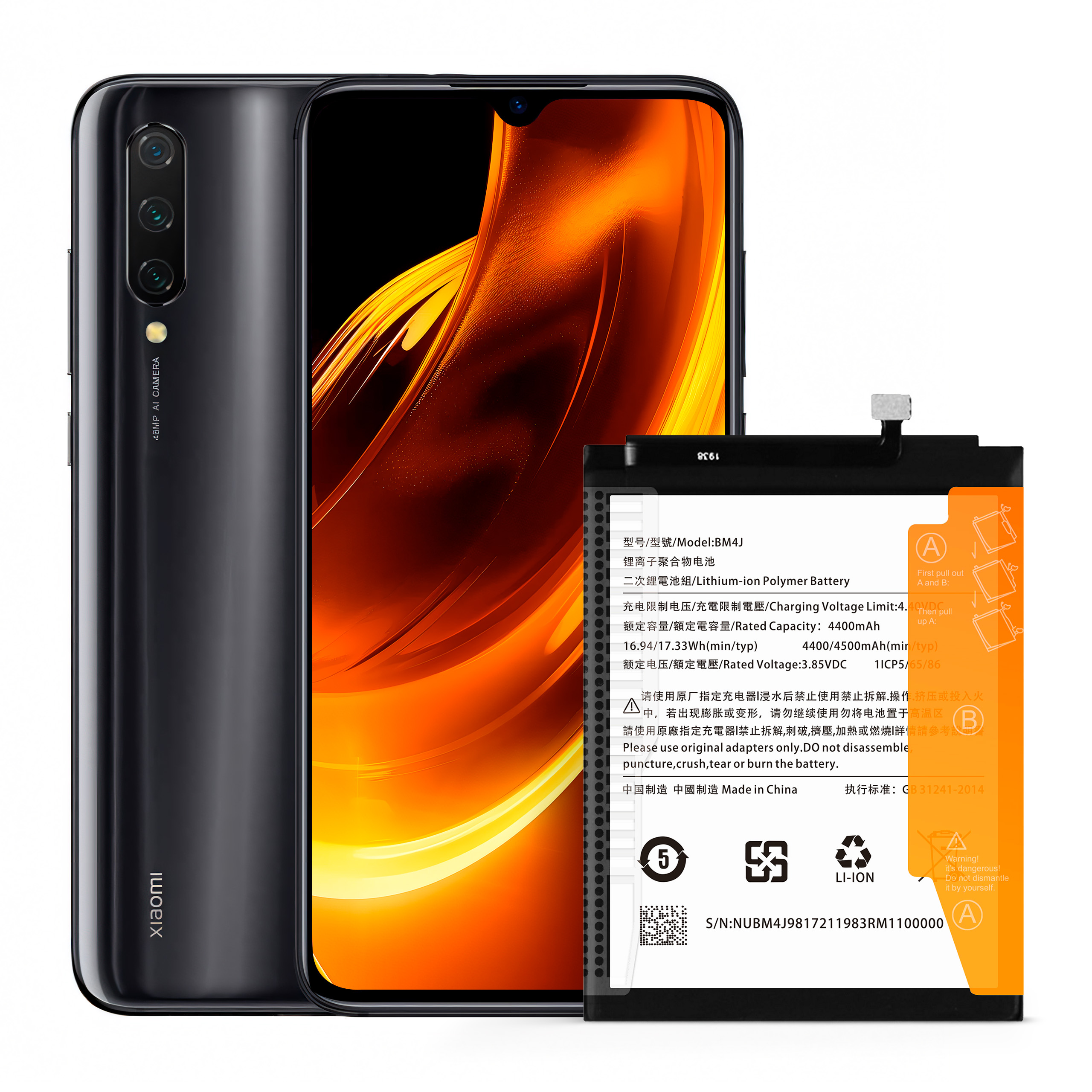 Bateria BM4J do Xiaomi Redmi Note 8 Pro, 4500 mAh, Zestaw Naprawczy
