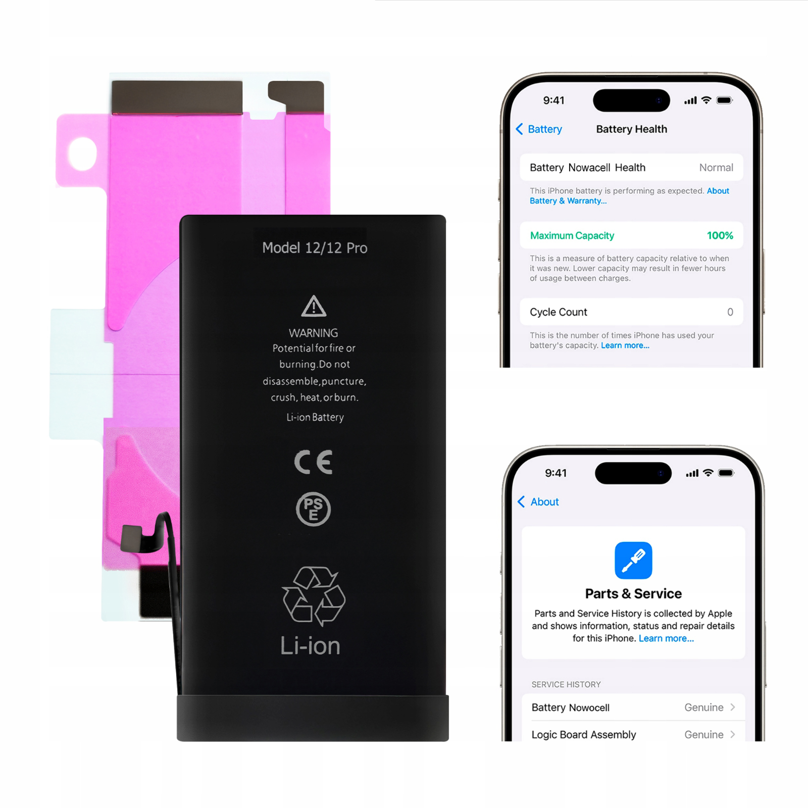 Bateria do iPhone 12 / 12 Pro BEZ KOMUNIKATU Większa pojemność 3200 mAh