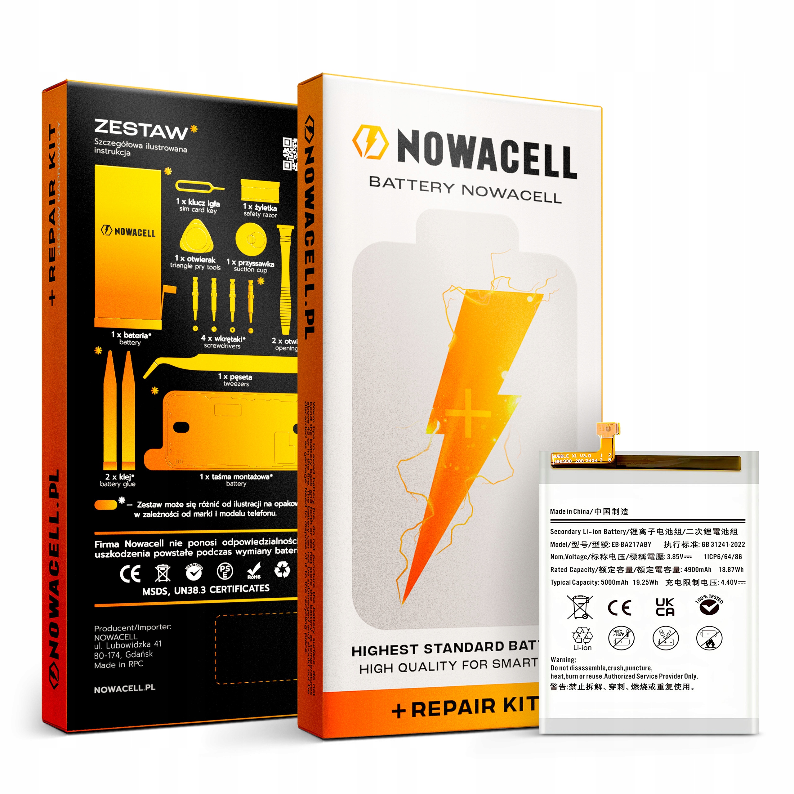 Zestaw Bateria EB-BA217ABY + KLEJ do Samsung A21S A12 A02 A13 M12 5000 mAh