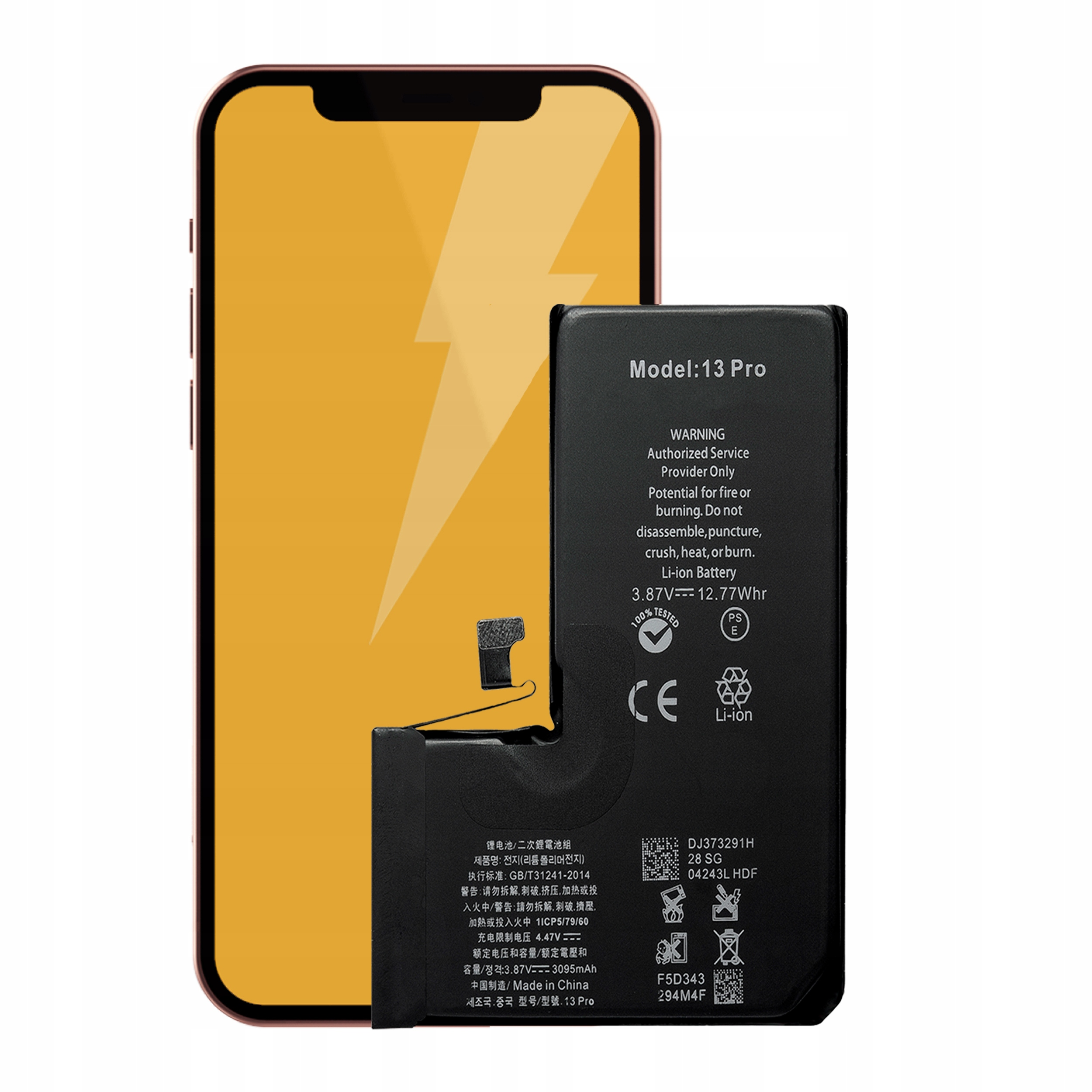 Bateria + Uszczelka do iPhone 13 Pro Większa Pojemność 3300 mAh NOWACELL