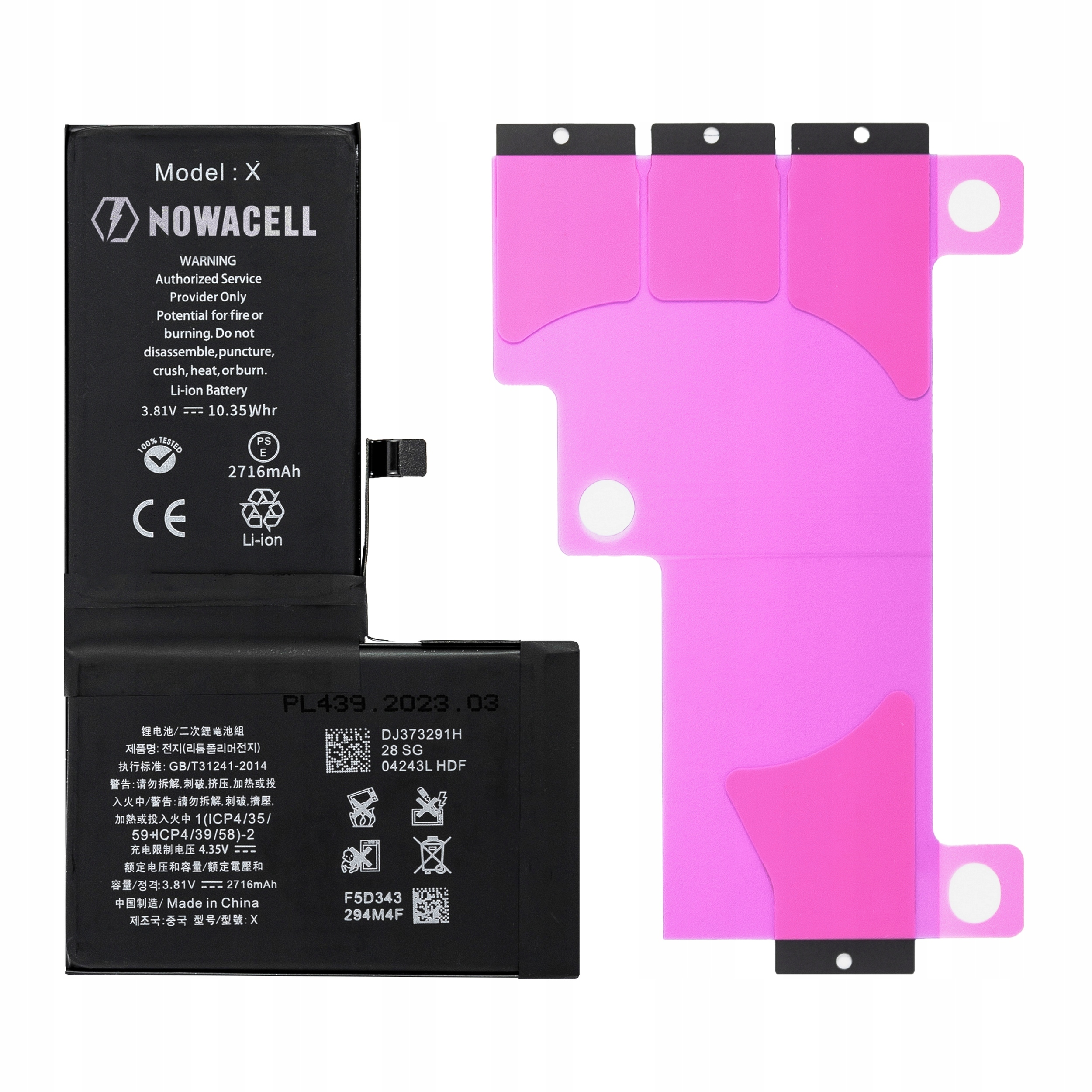 Bateria do iPhone X Oryginalna Pojemność 2716 mAh NOWACELL