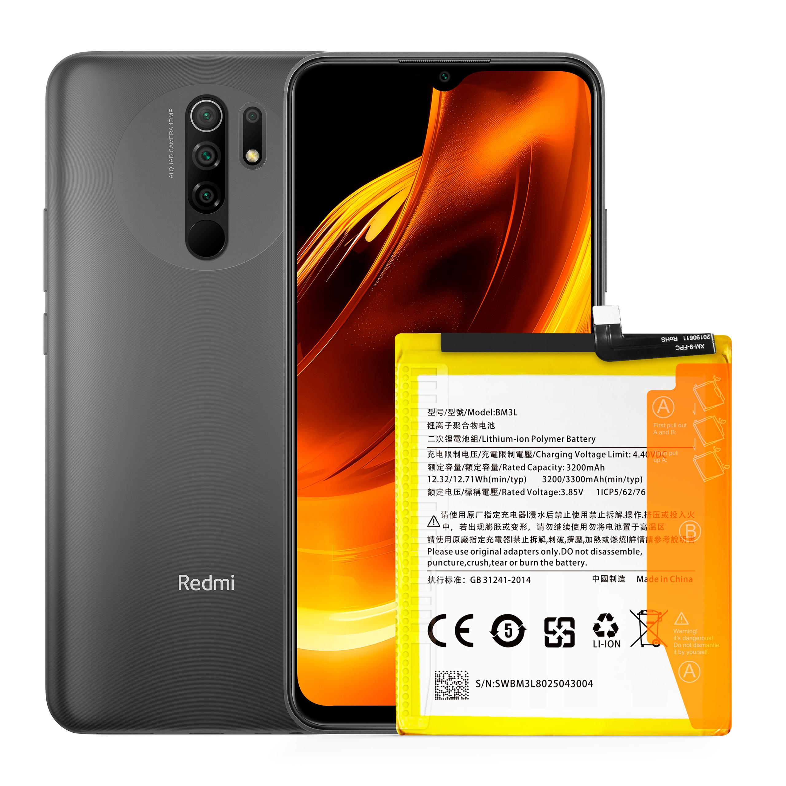 Bateria BM3L do Xiaomi Mi 9, 3300 mAh, Zestaw Naprawczy