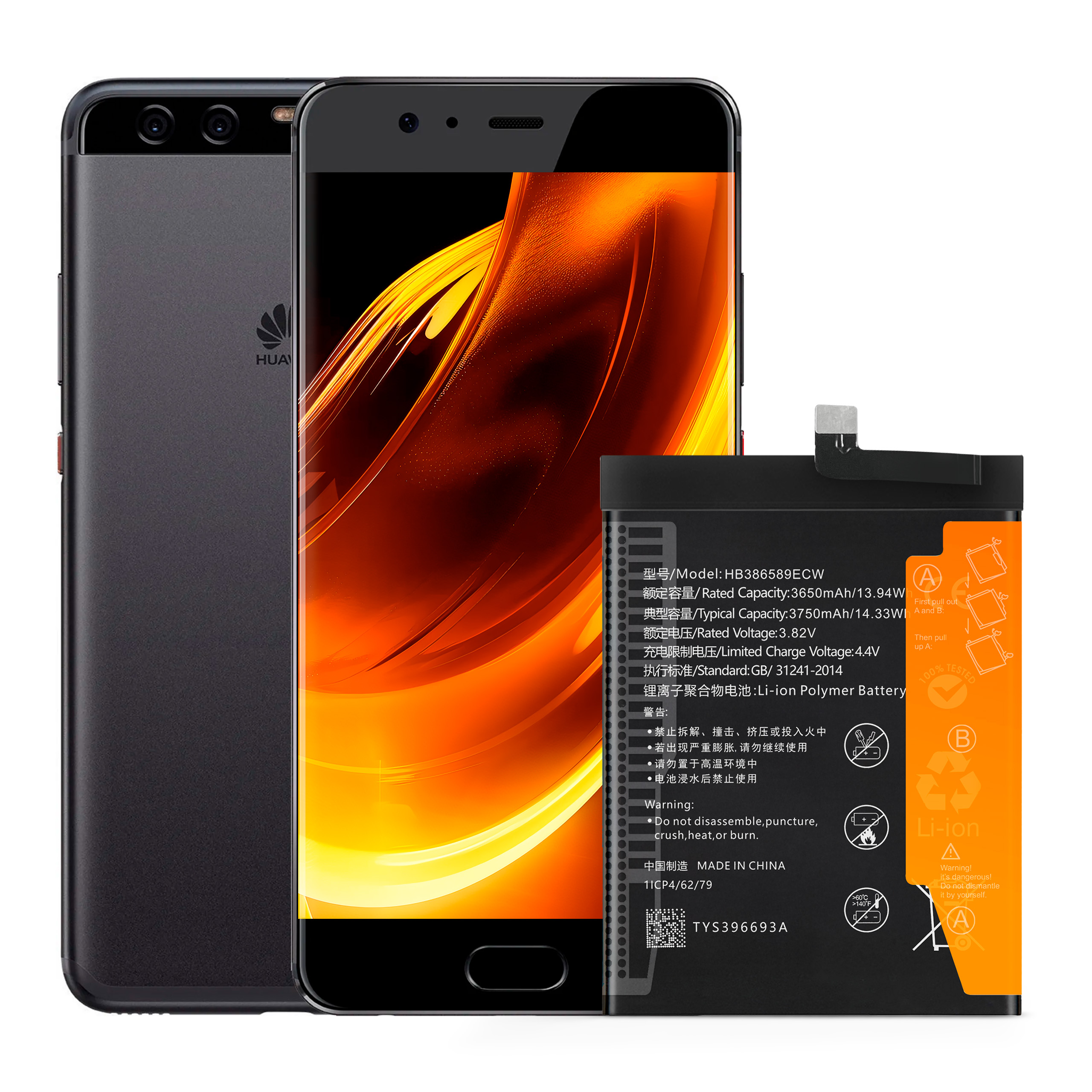 Bateria HB386589ECW do Huawei Mate 20 Lite, Honor 8X, 3750 mAh, Zestaw