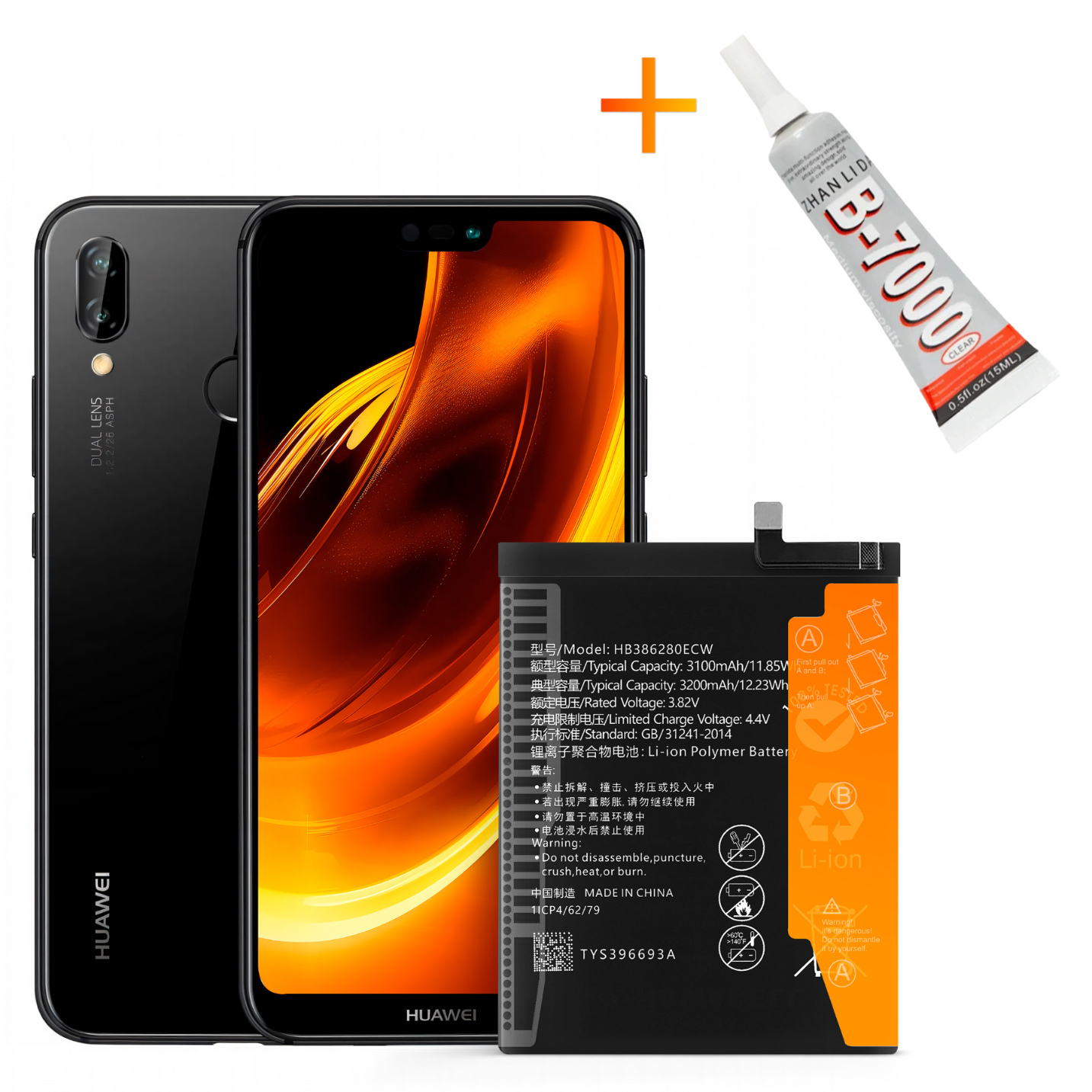 Bateria HB386280ECW + KLEJ B7000 do Huawei P10 Honor 9 3200 mAh Akumulator