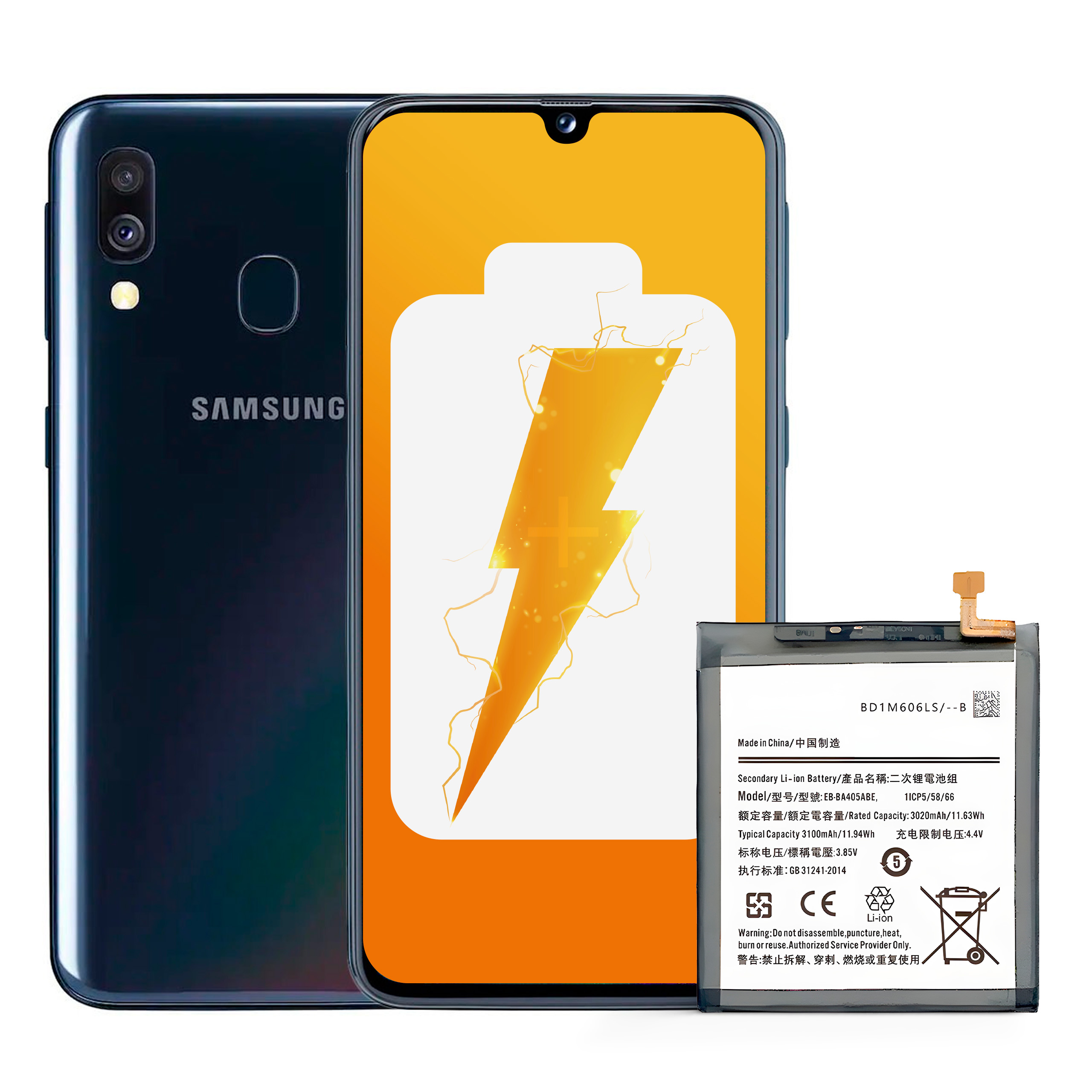Bateria EB-BA405ABE do Samsung A40 3100 mAh NOWACELL