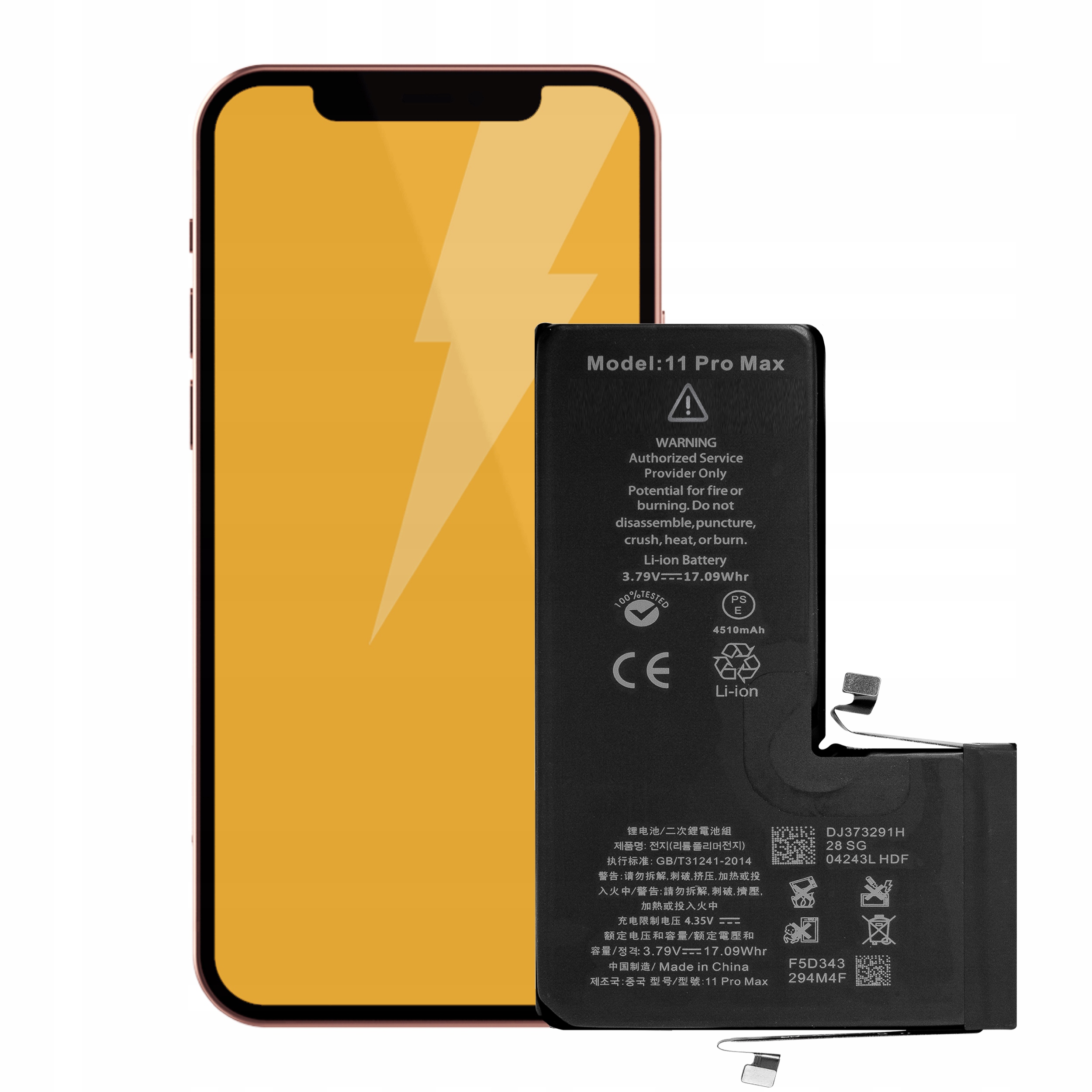 Bateria + Uszczelka do iPhone 11 Pro Max Większa Pojemność 4500 mAh Nowa
