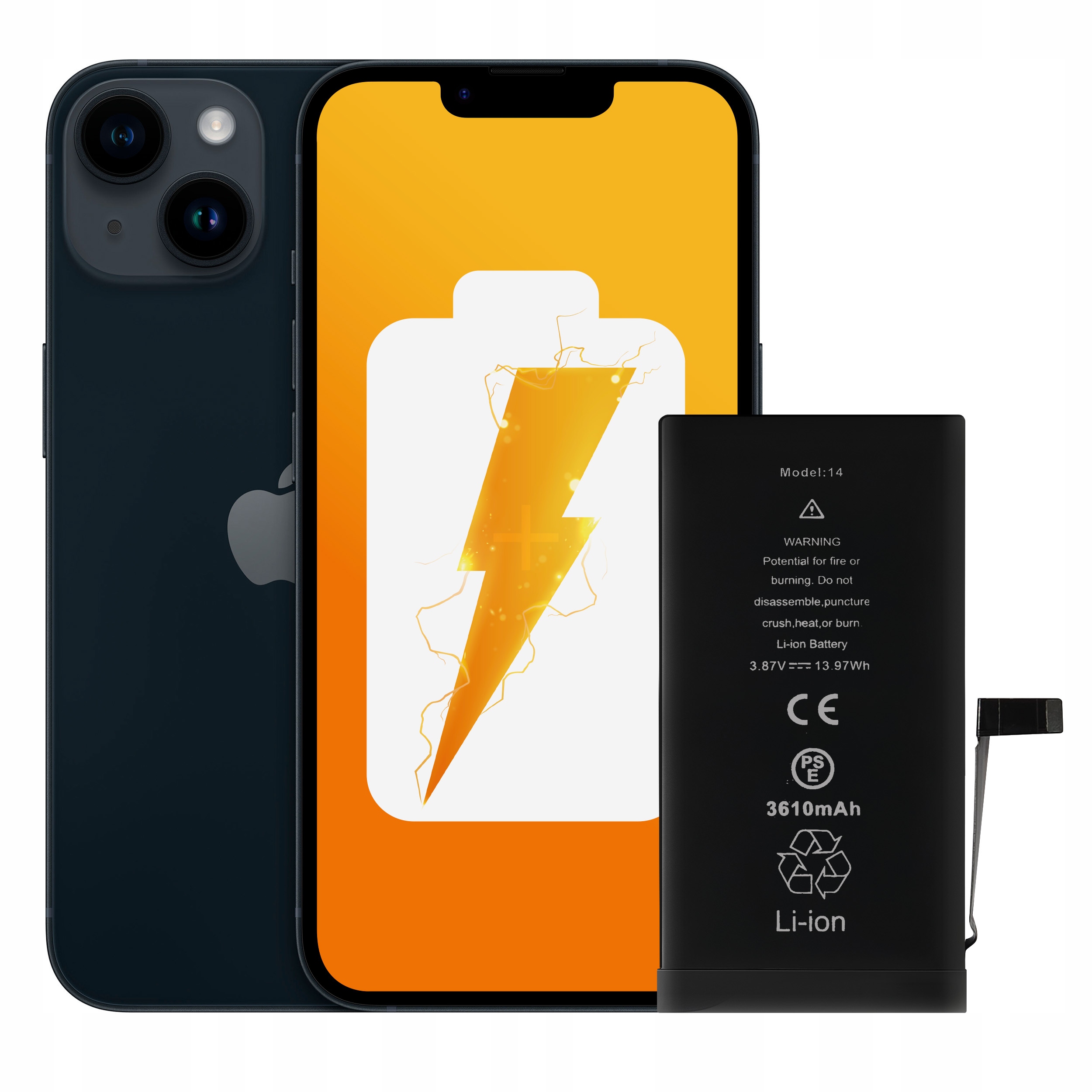 Bateria do iPhone 14 Większa Pojemność 3500 mAh Zestaw NOWACELL
