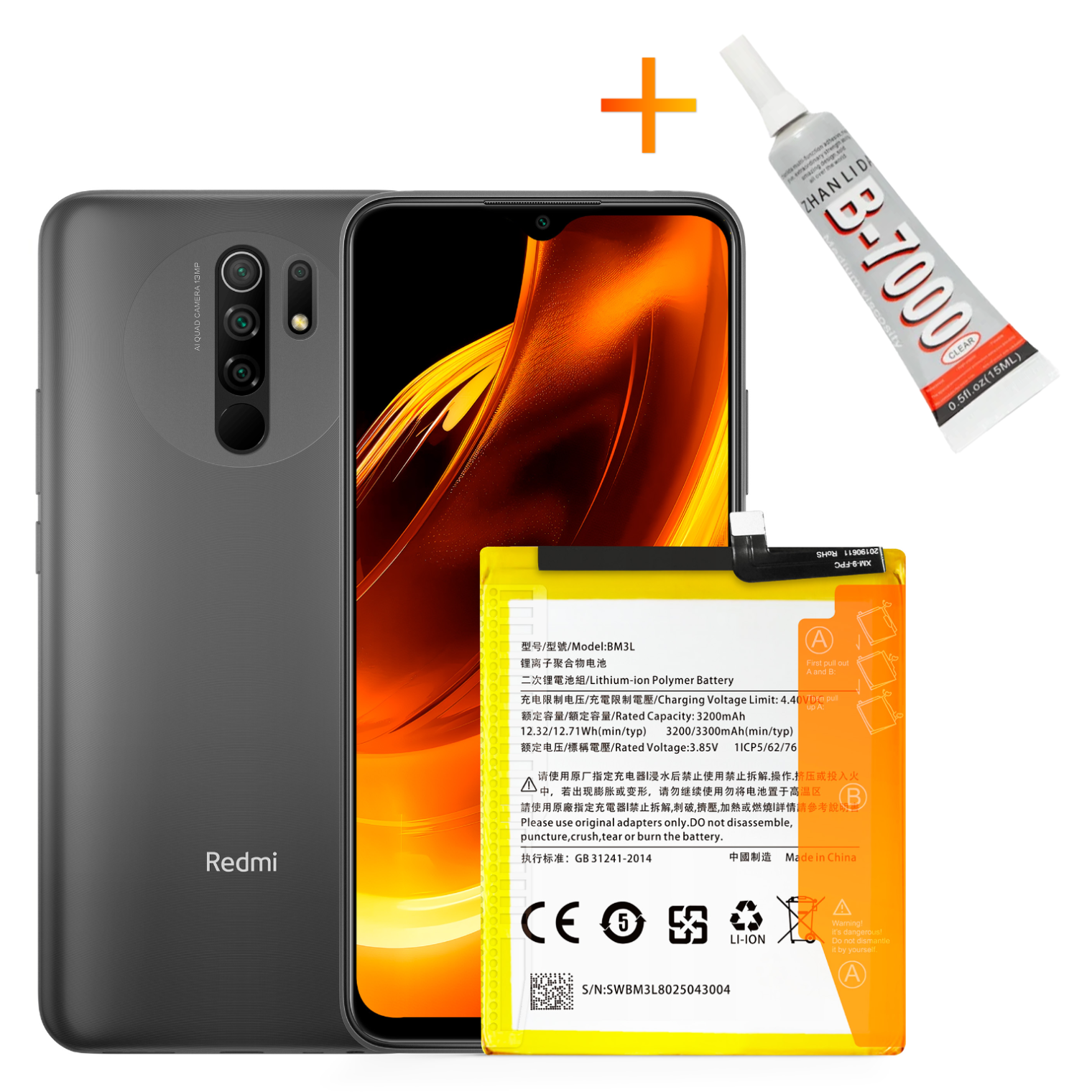 Bateria BM3L + KLEJ B7000 do XIaomi Mi 9 Mi9 3300 mAh Akumulator