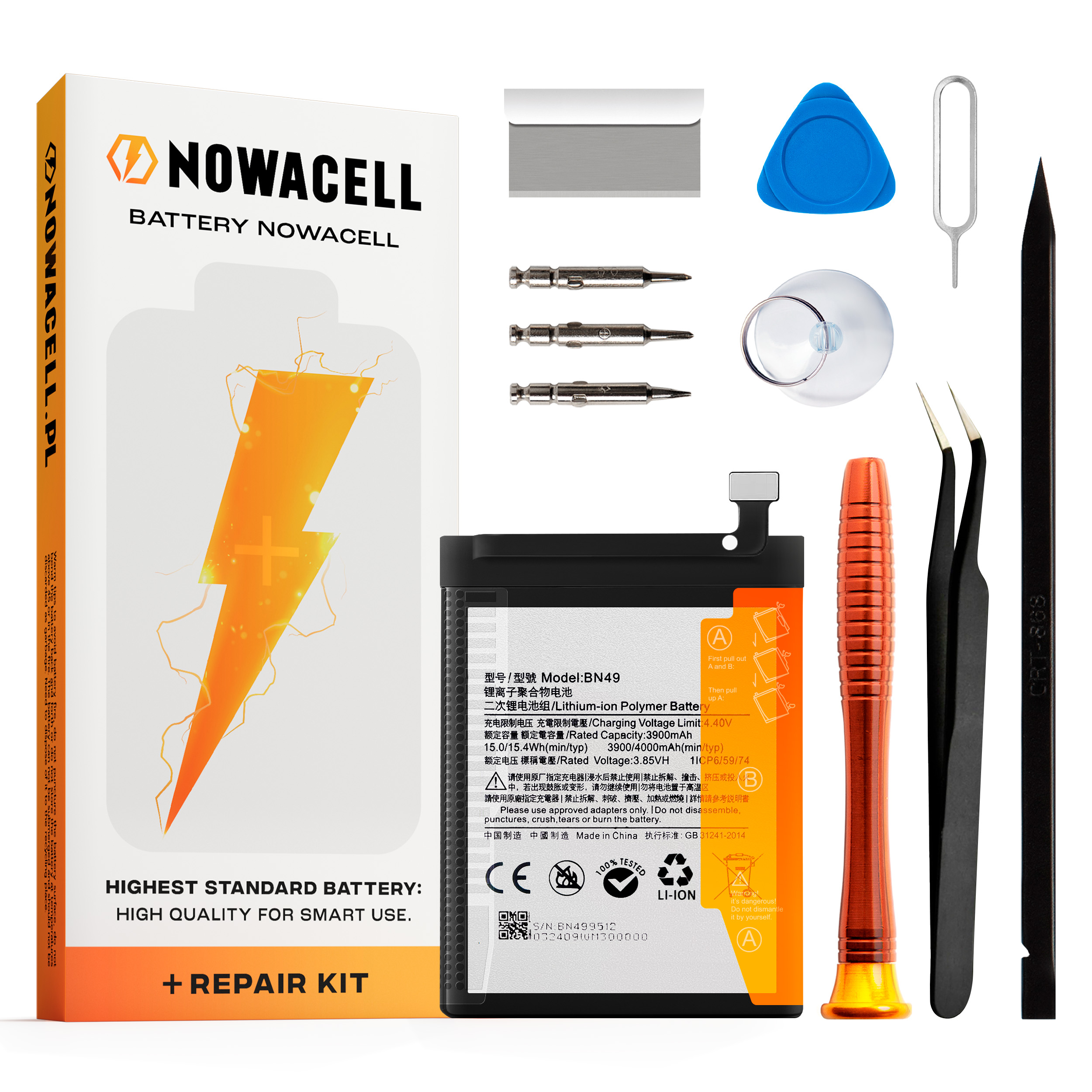 Bateria BN49 do Xiaomi Redmi 7A, 4000 mAh, Zestaw Naprawczy