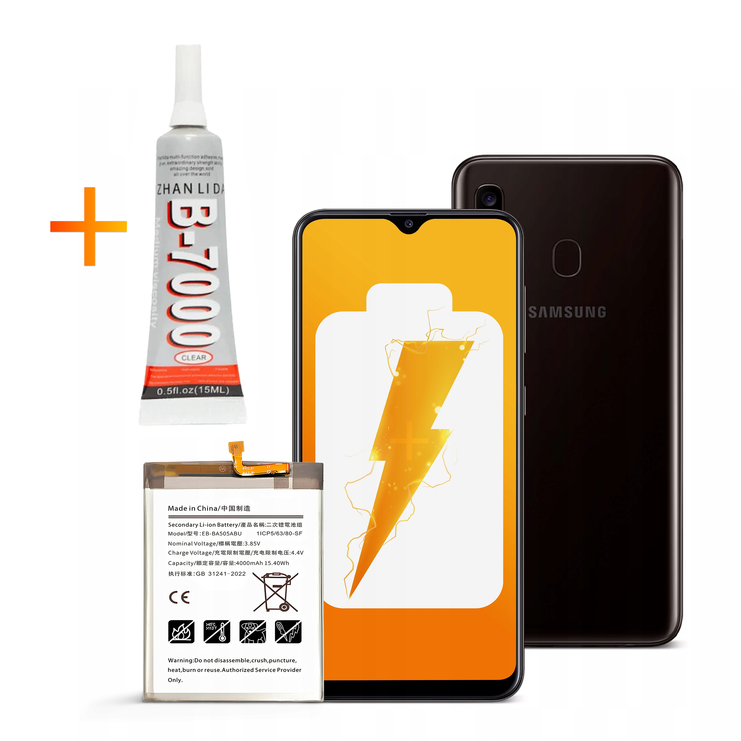 Bateria EB-BA505ABU + KLEJ B7000 do Samsung A20 A30 A30s A50 4000 mAh