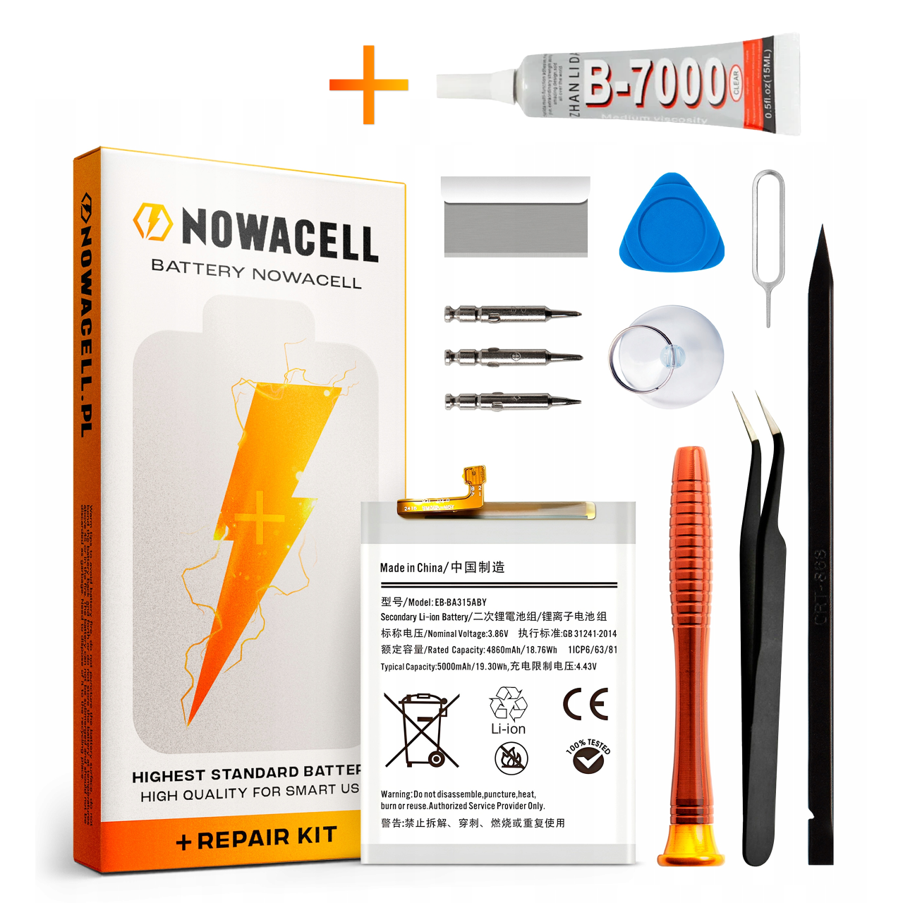 Zestaw Bateria EB-BA315ABY + KLEJ do Samsung A31 A32 A22 F22 5000 mAh