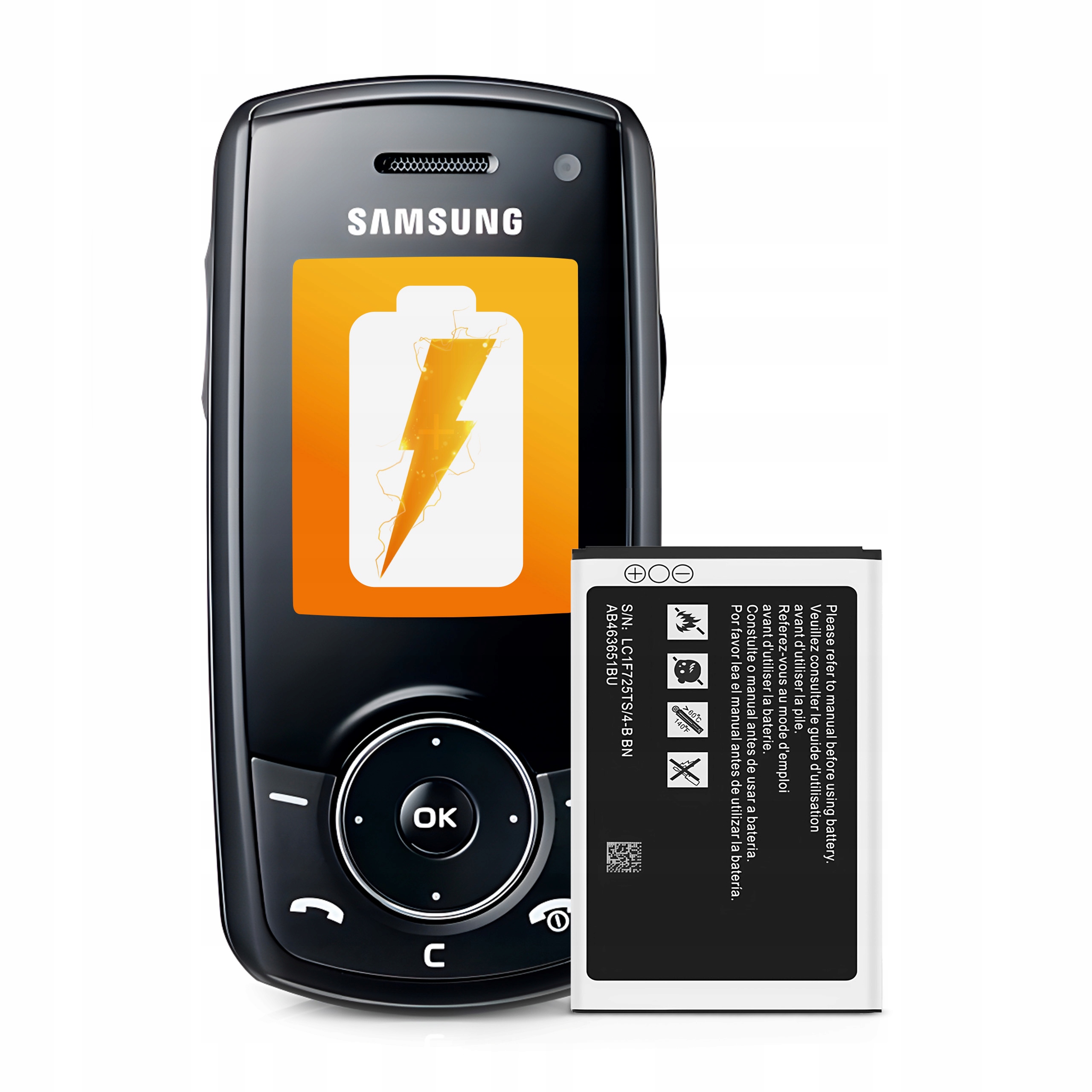 Bateria AB463651BU do Samsung S5610 S5611 S5260 C3222 C3500 C3780 E2220