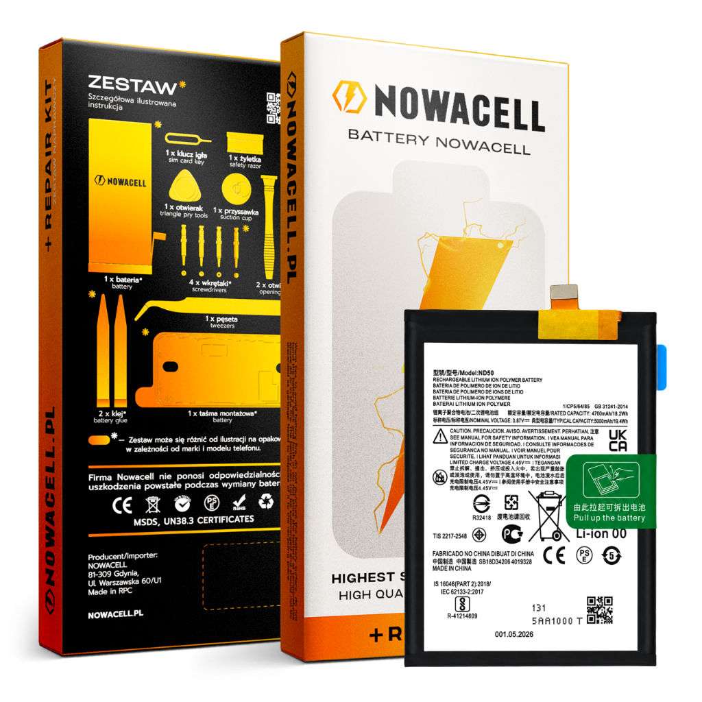 Zestaw Bateria ND50 do Motorola Moto C31 / C62 5G / G42 5000 mAh Akumulator