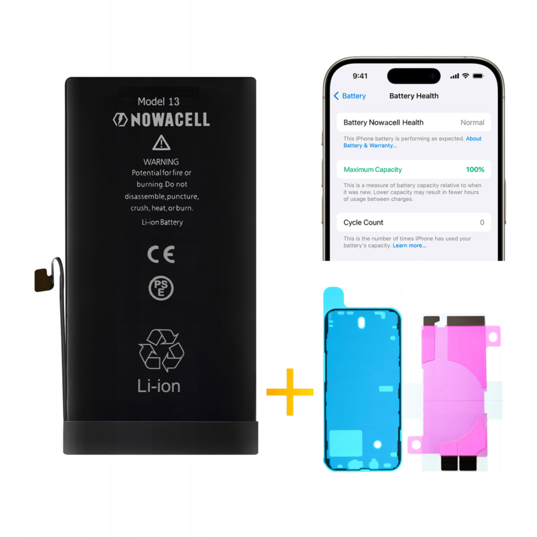 Bateria + Uszczelka do iPhone 13 BEZ KOMUNIKATU Większa pojemność 3510 mAh