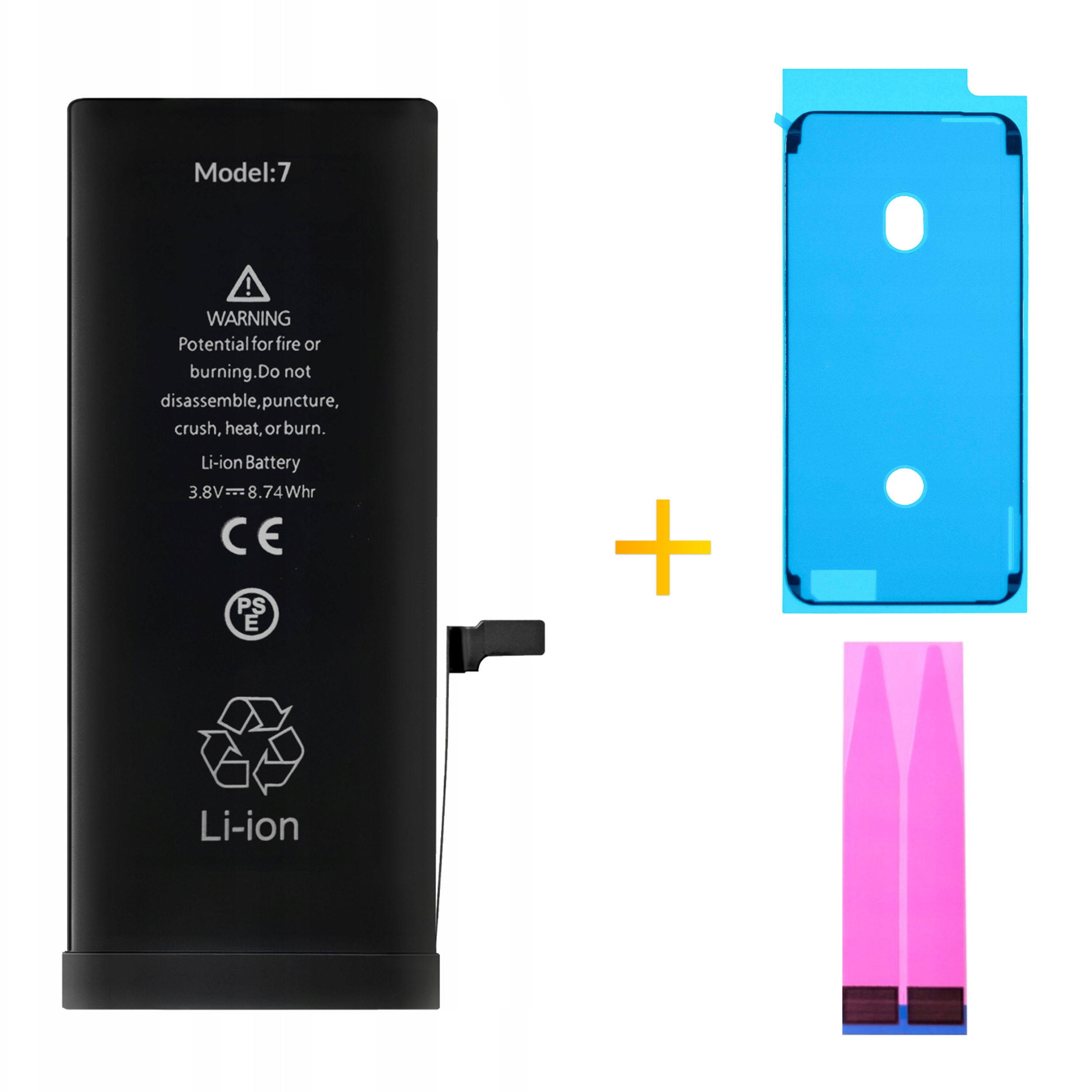 Bateria + Uszczelka do iPhone 7 BEZ KOMUNIKATU Większa Pojemność 2300 mAh