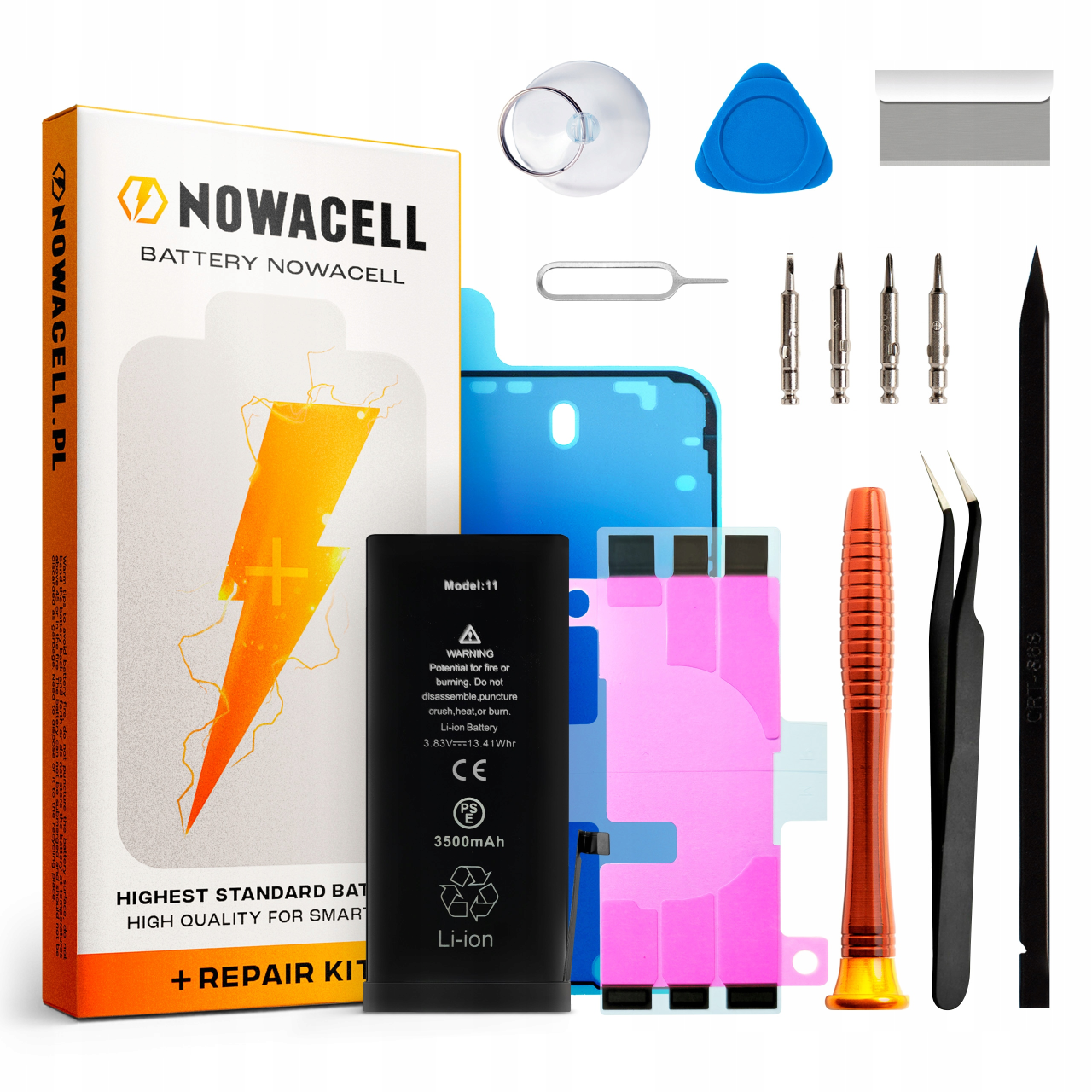 Bateria do iPhone 11 Większa Pojemność 3500 mAh Zestaw NOWACELL