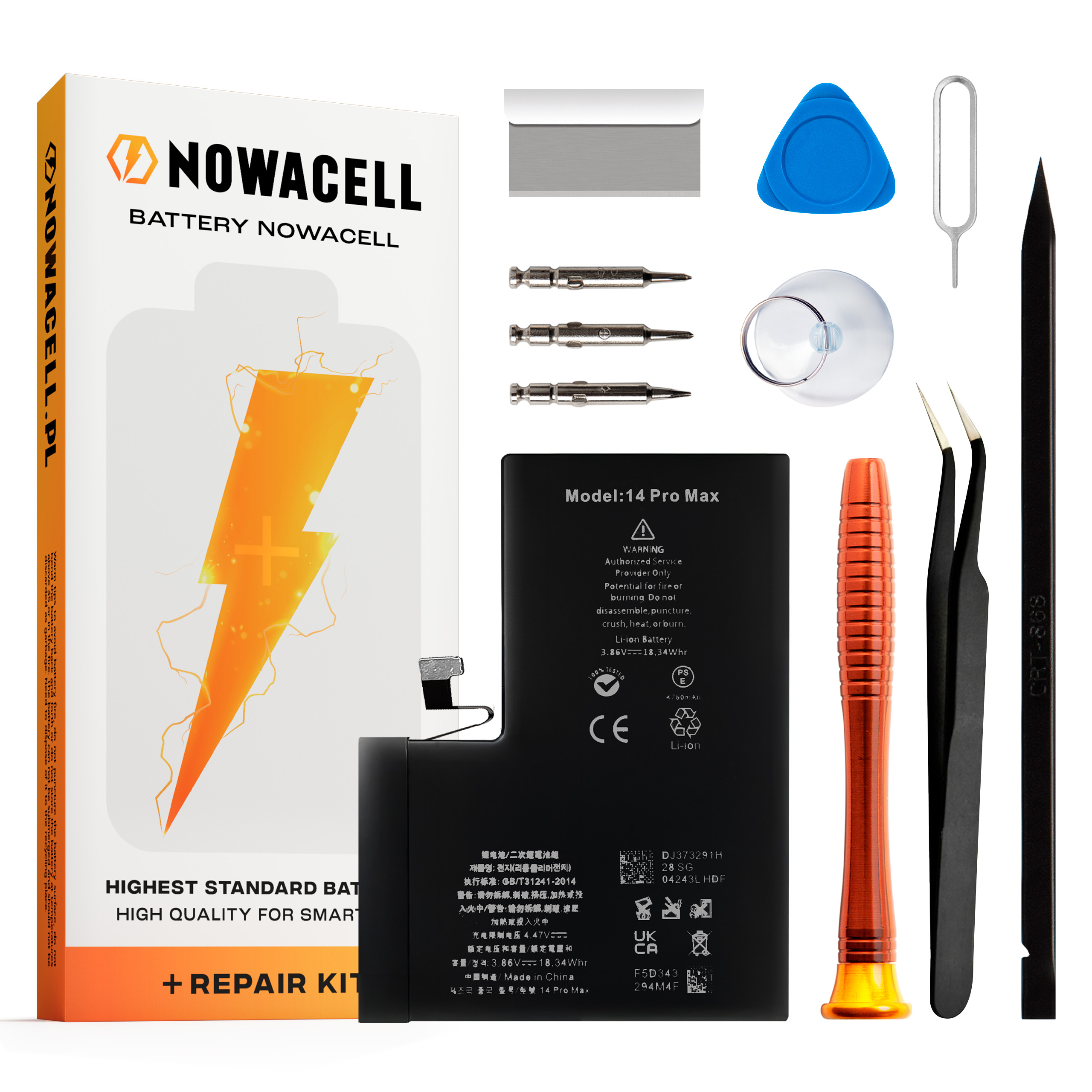 Bateria do iPhone 14 Pro Max Większa Pojemność 4700 mAh Zestaw NOWACELL