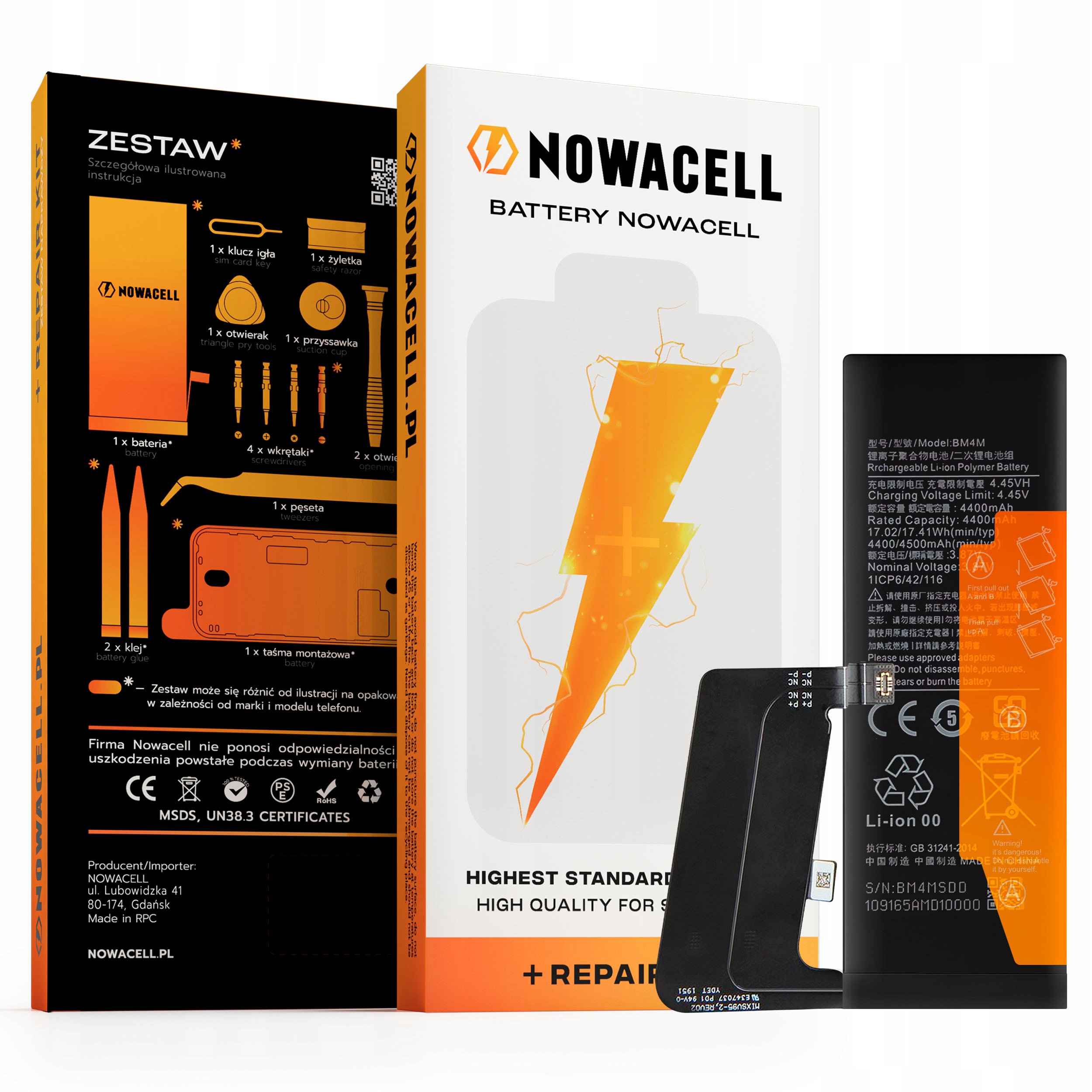 Bateria BM4M do Xiaomi Mi 10 Pro, 4500 mAh, Zestaw Naprawczy
