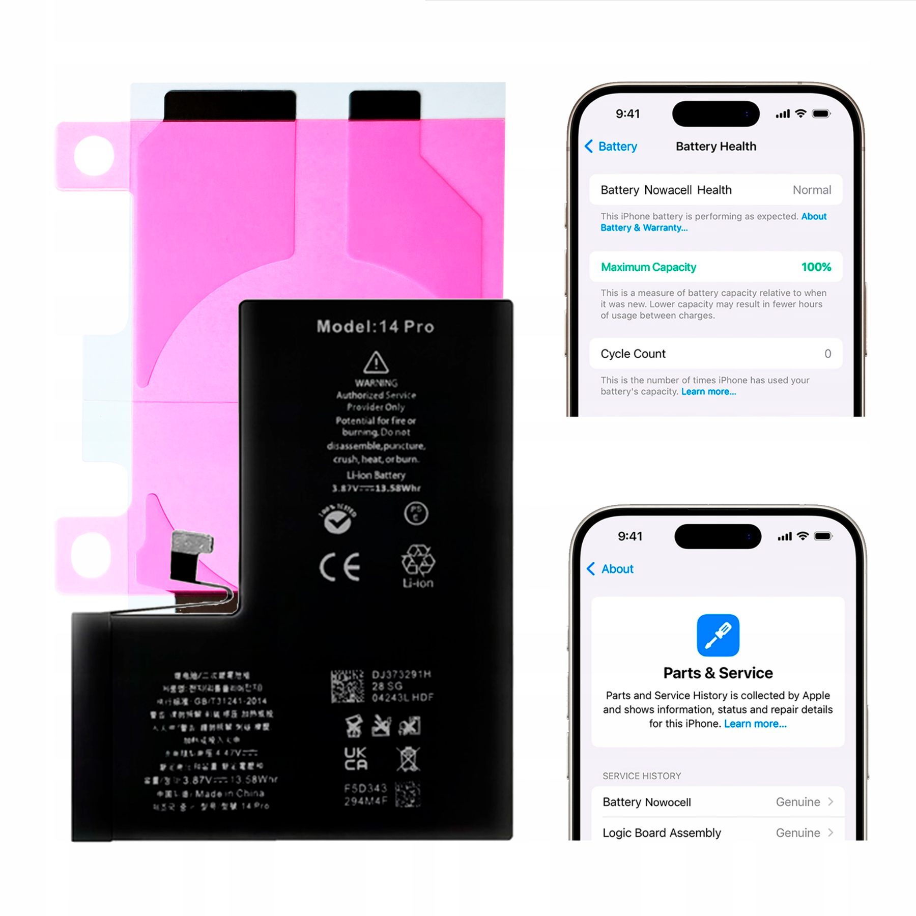 Bateria do iPhone 14 Pro BEZ KOMUNIKATU Większa pojemność 3380 mAh