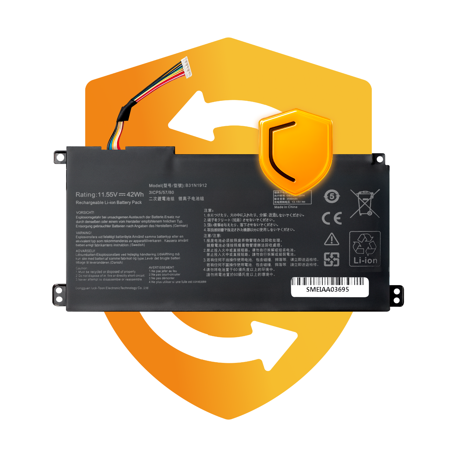 Bateria B31N1912 do ASUS Vivobook E410MA L410MA E410KA F414MA 11,55 V 42 Wh