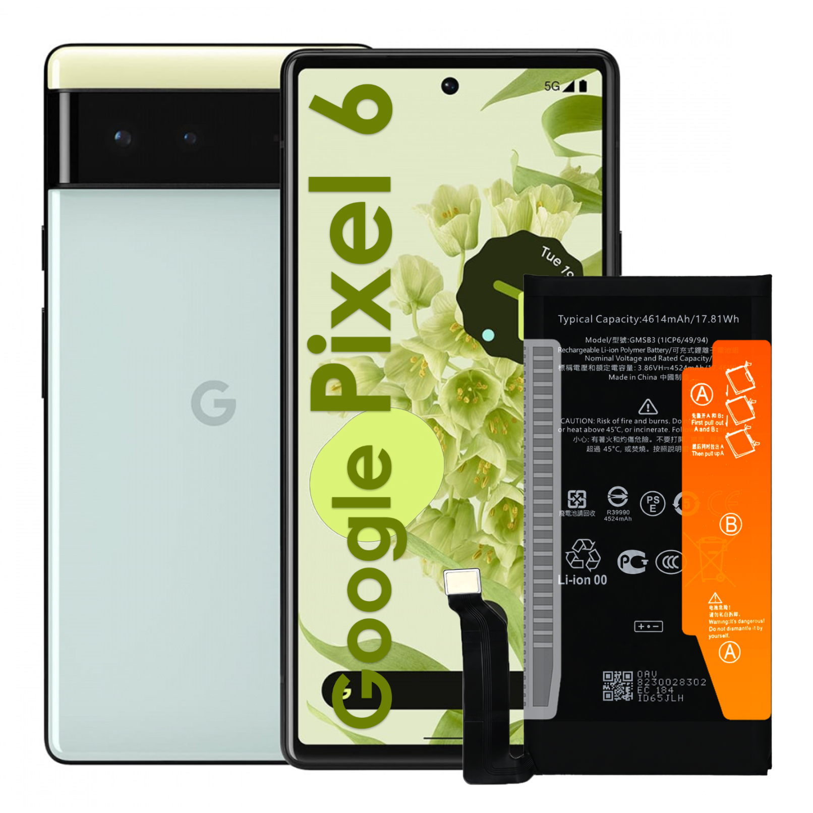 Bateria GMSB3 do Google Pixel 6 GB7N6 G9S9B 4614 mAh Akumulator NOWACELL