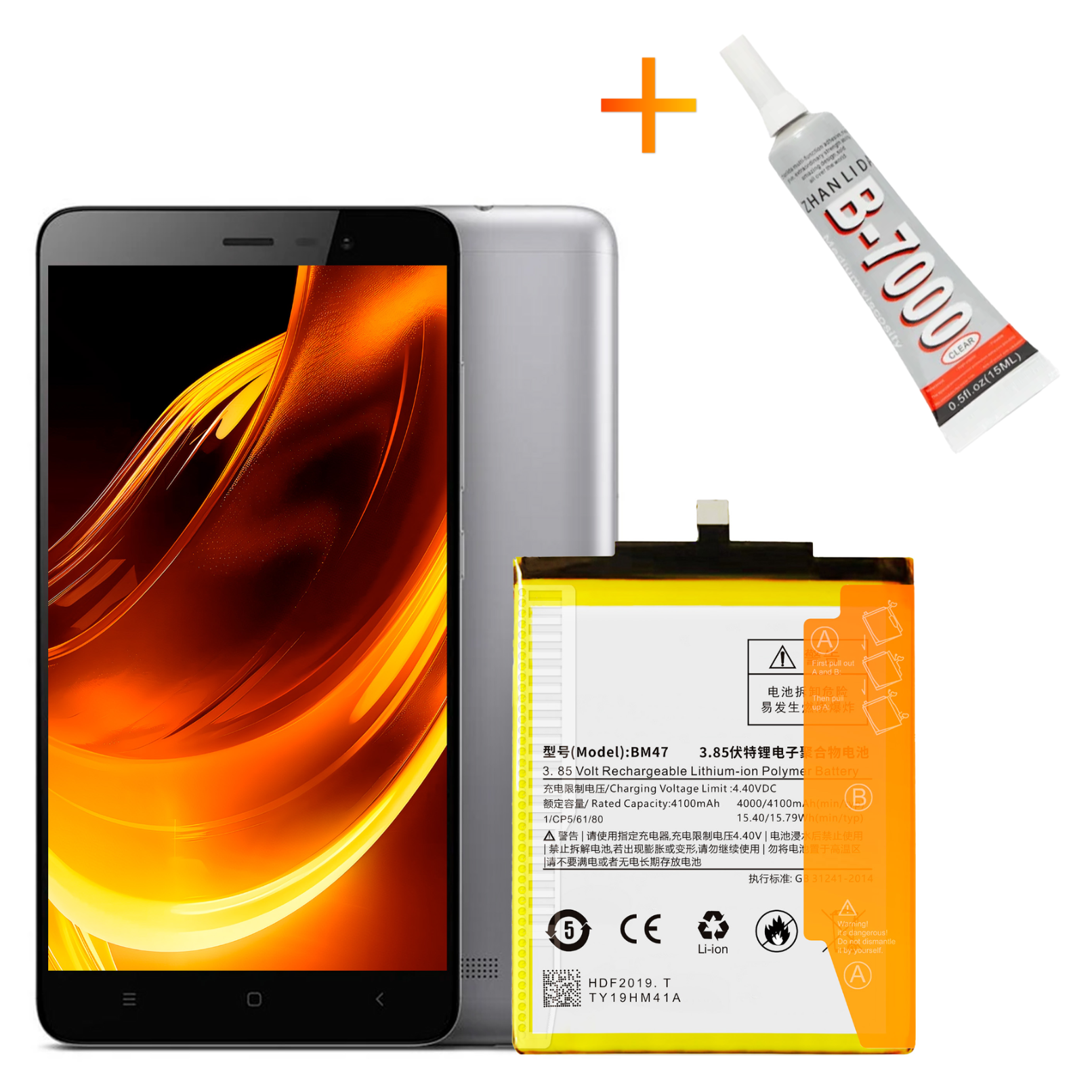 Bateria BM47 + KLEJ B7000 do Xiaomi Redmi 4X 3 3 Pro 4100 mAh Akumulator