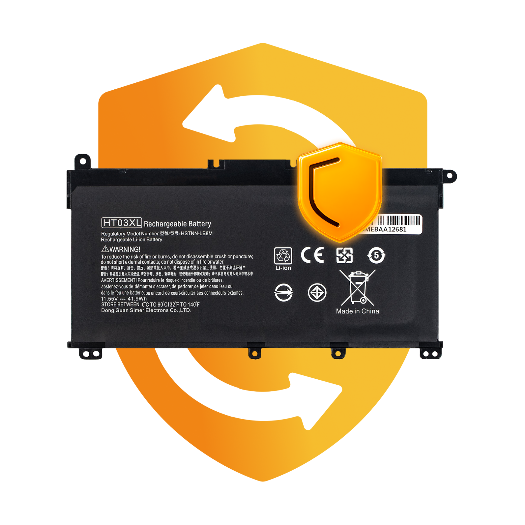 Bateria HT03XL do HP Pavilion 14 15 x360 Notebook 14 15 17 42 Wh 11,55 V