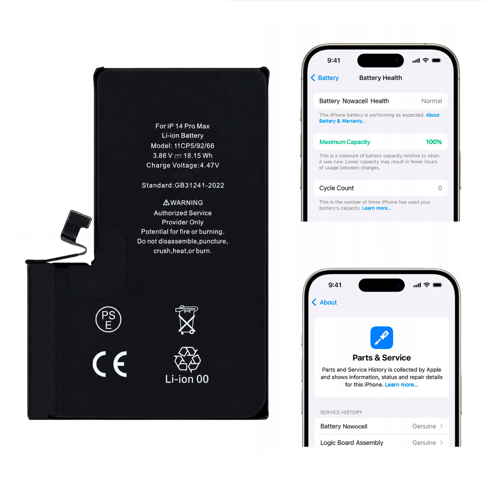 Bateria iPhone 14 Pro Max BEZ KOMUNIKATU 4700 mAh Większa pojemność Nowa