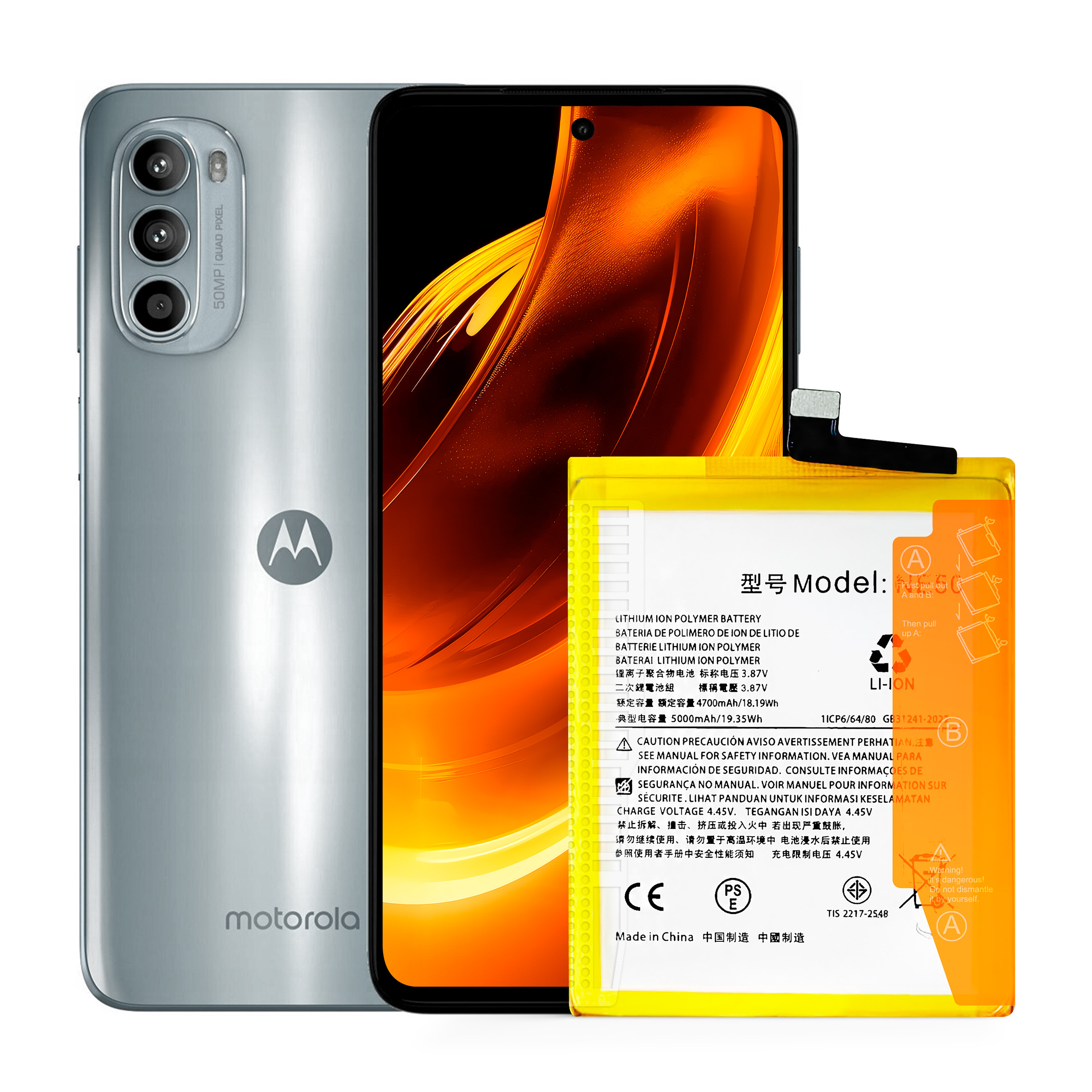 Zestaw Bateria NE50 + KLEJ do Motorola G52, G72, G82 5G, 5000 mAh, NOWACELL