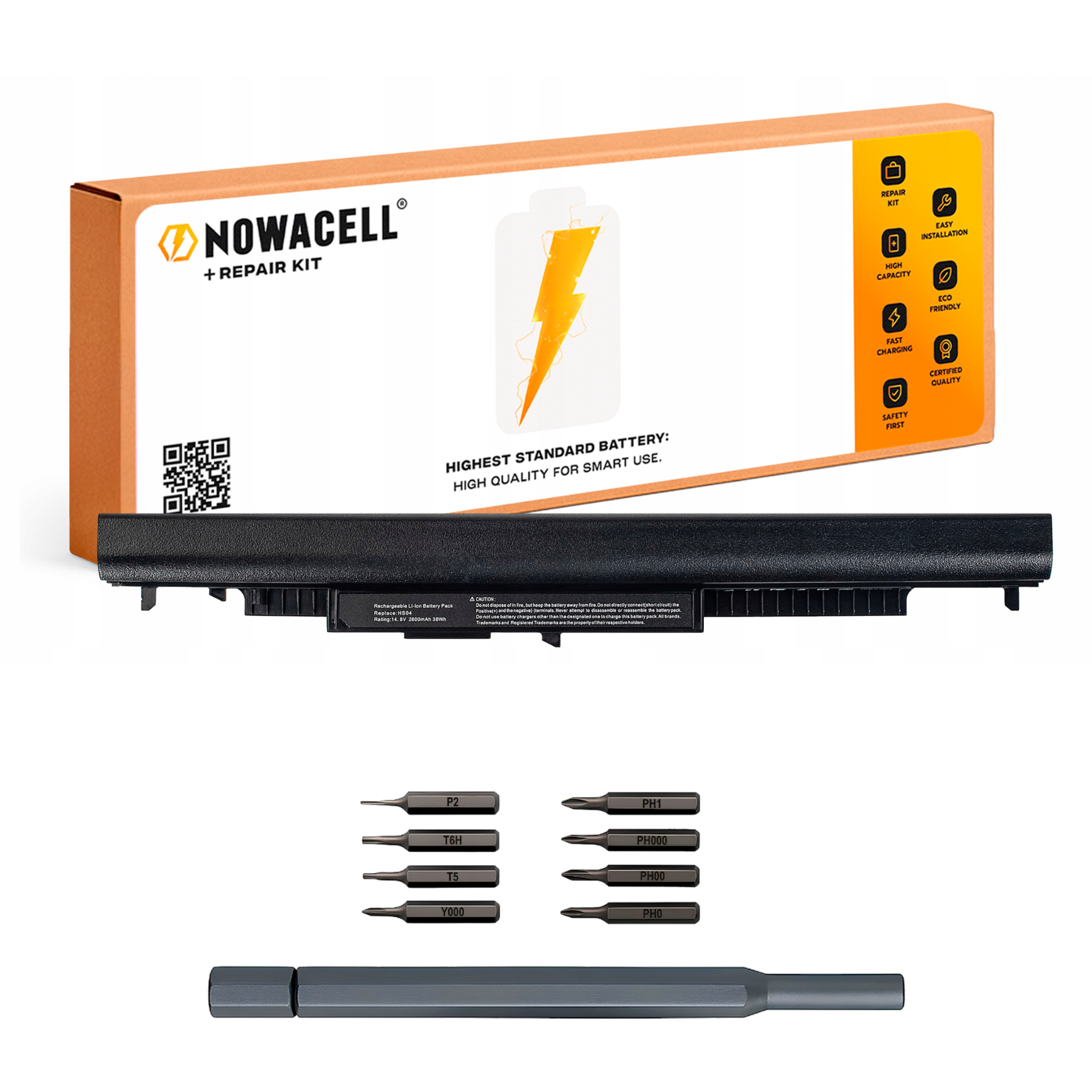 Bateria HS04 do HP HS03 240 245 250 255 G4 248 G1 14.8V 41Wh 2600mAh