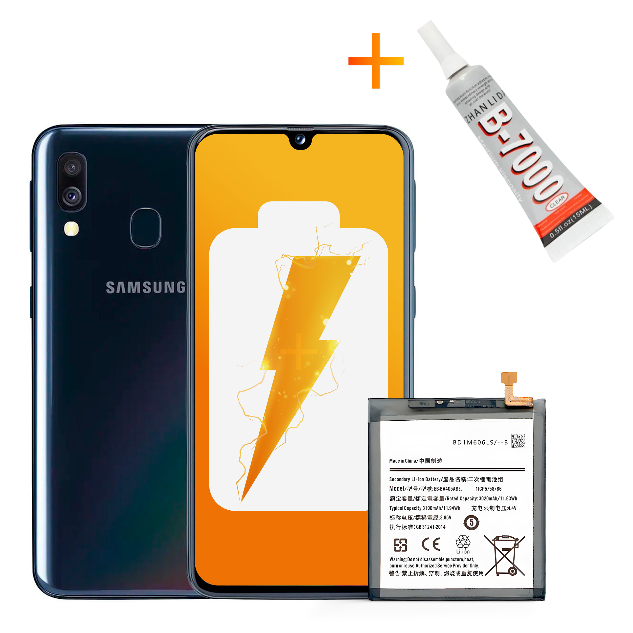 Bateria EB-BA405ABE + KLEJ B7000 do Samsung A40 3100 mAh Akumulator