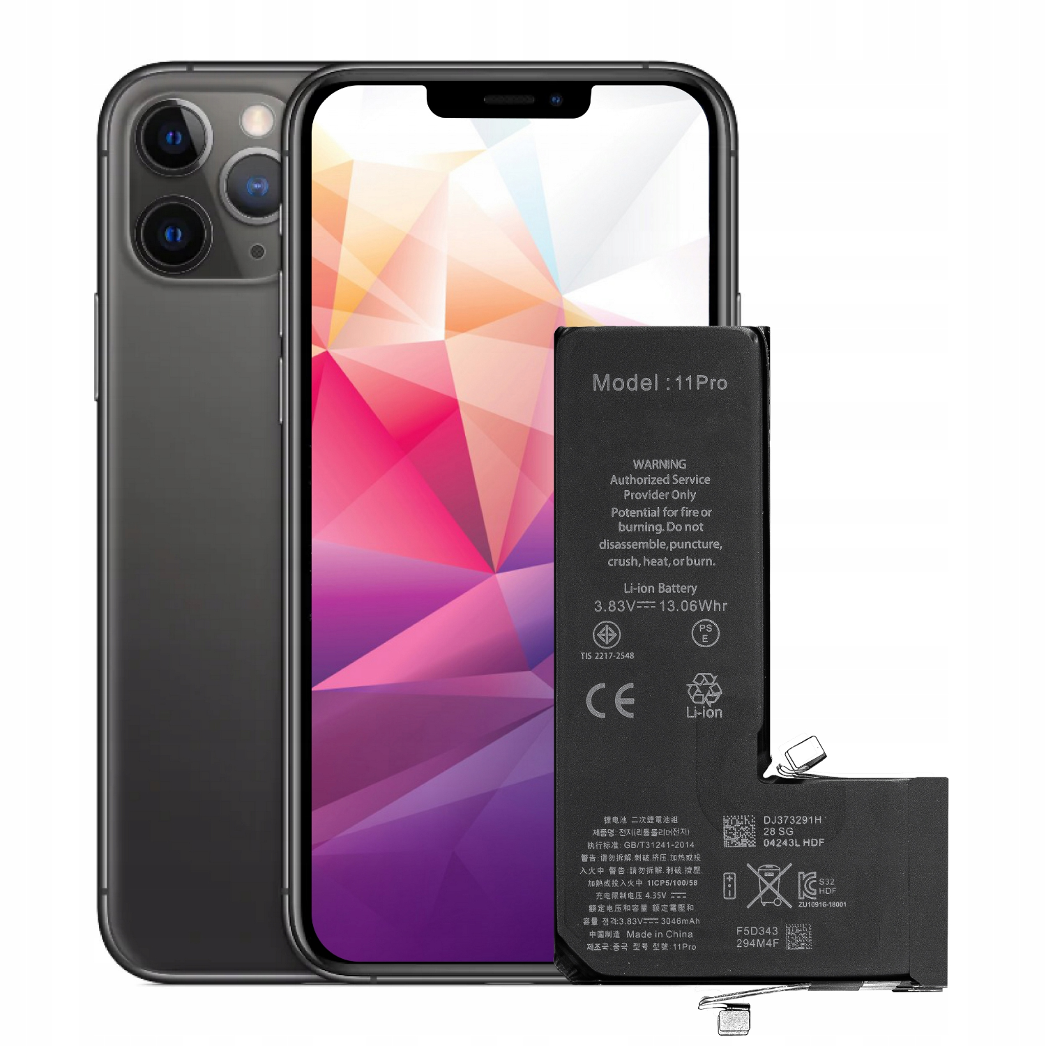 Bateria  + Uszczelka do iPhone 11 Pro Większa Pojemność 3410 mAh NOWACELL