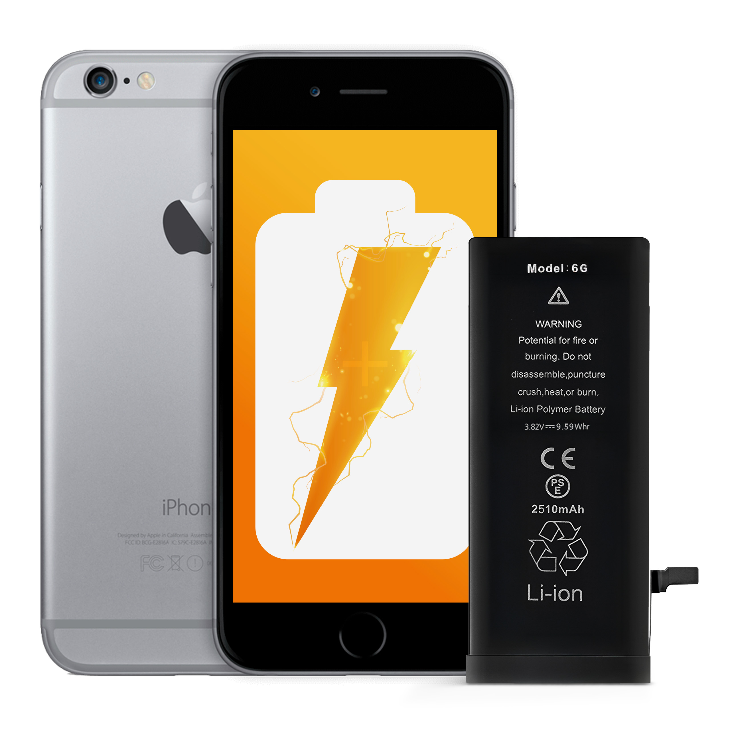 Zestaw Bateria do iPhone 6 BEZ KOMUNIKATU Większa Pojemność 2510 mAh