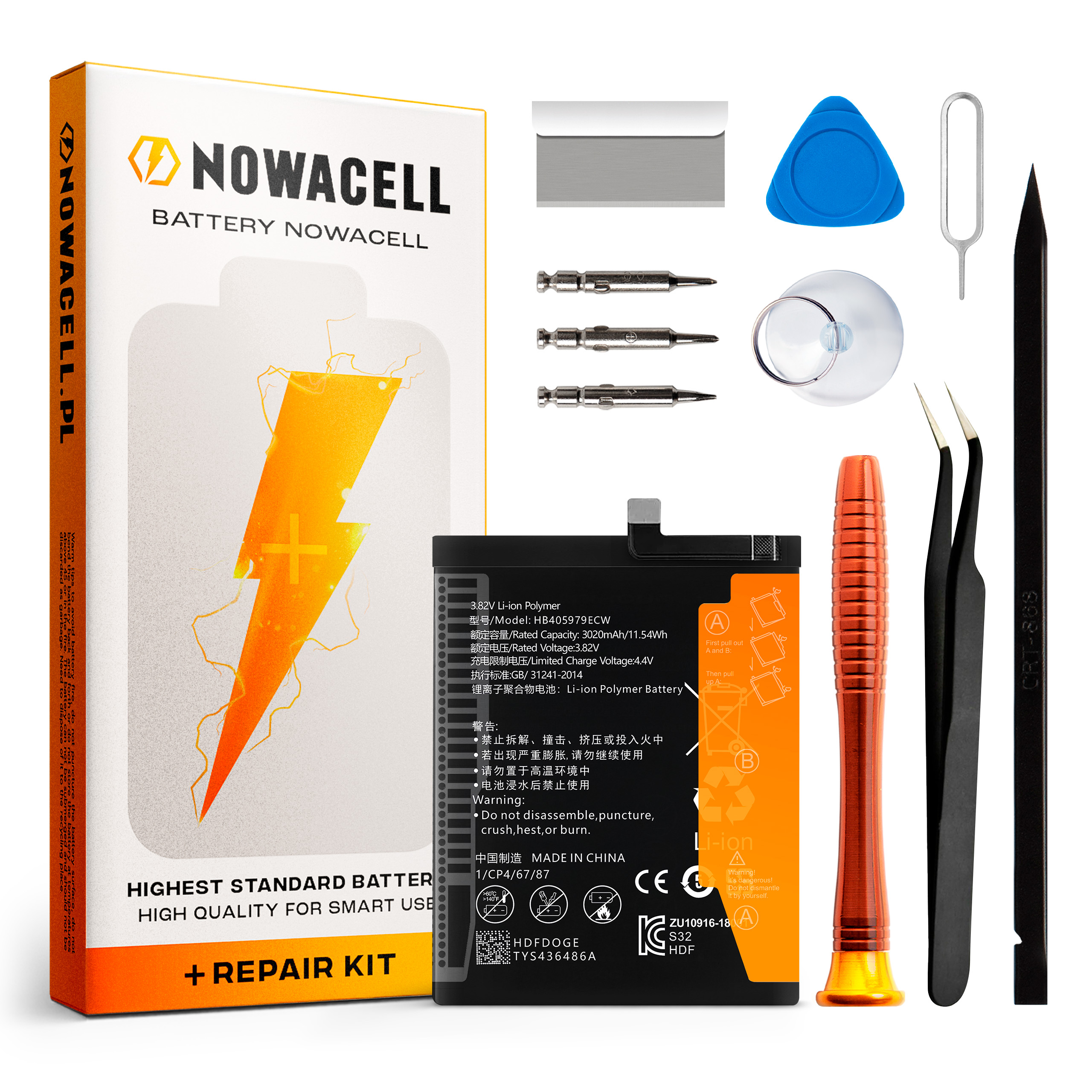 Bateria HB405979ECW do Huawei Nova, 3020 mAh, Zestaw